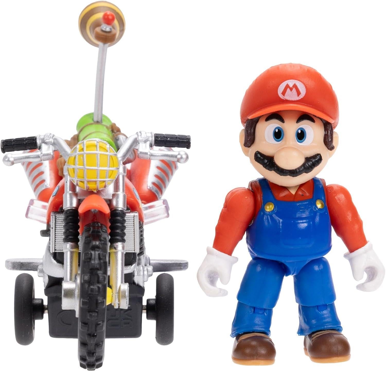 Super Mario 2.5 Inch Figure with Pull Back Motorcycle – Mario
