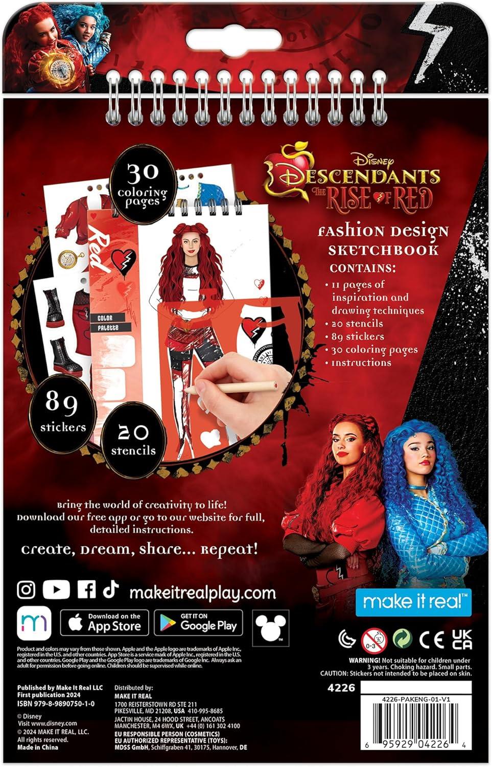 Disney Descendants 4 Rise of Red Fashion Sketchbook