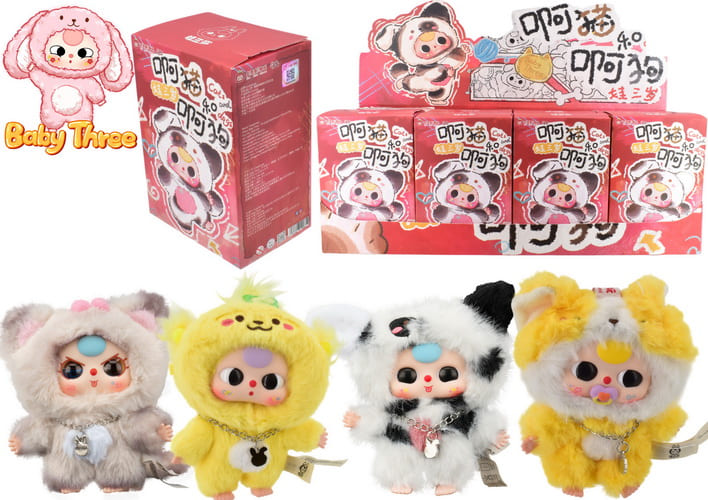 Baby Three Cats & Dogs Mystery Soft Toy Blind Box