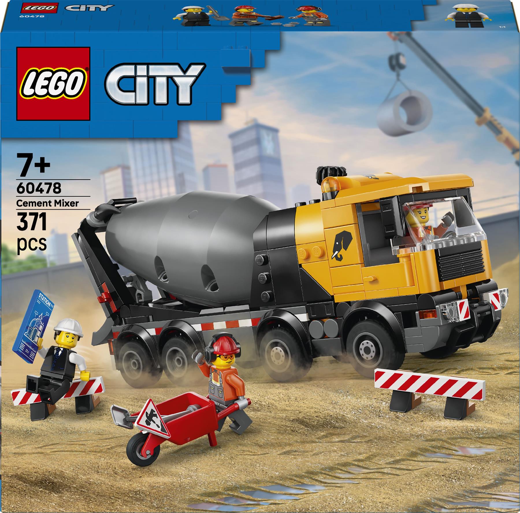 LEGO City Cement Mixer Truck Construction Toy 60478
