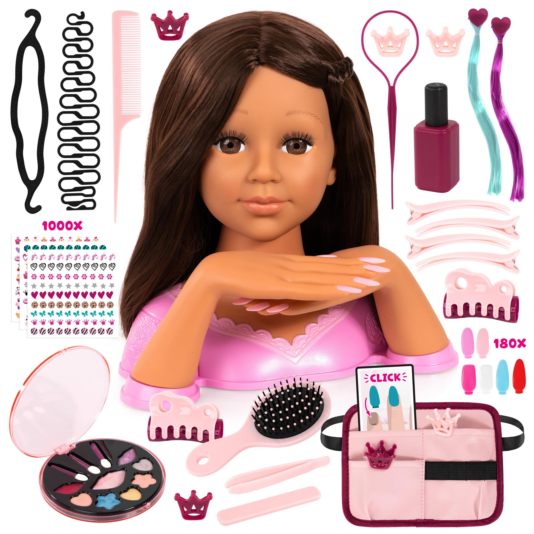 Bayer Charlene Super Model Magic Nails Styling Head Brunette