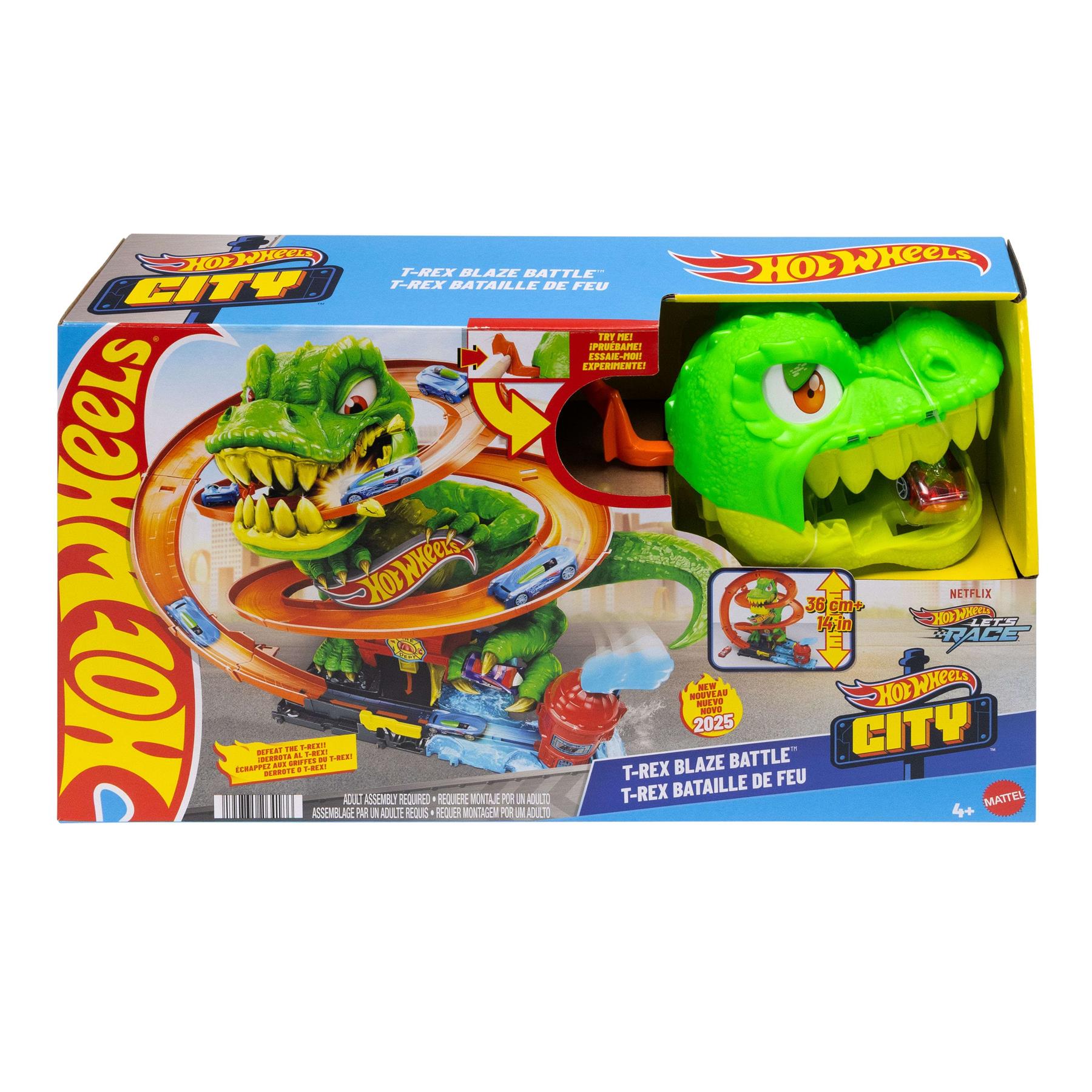 Hot Wheels T-Rex Blaze Battle Race Track