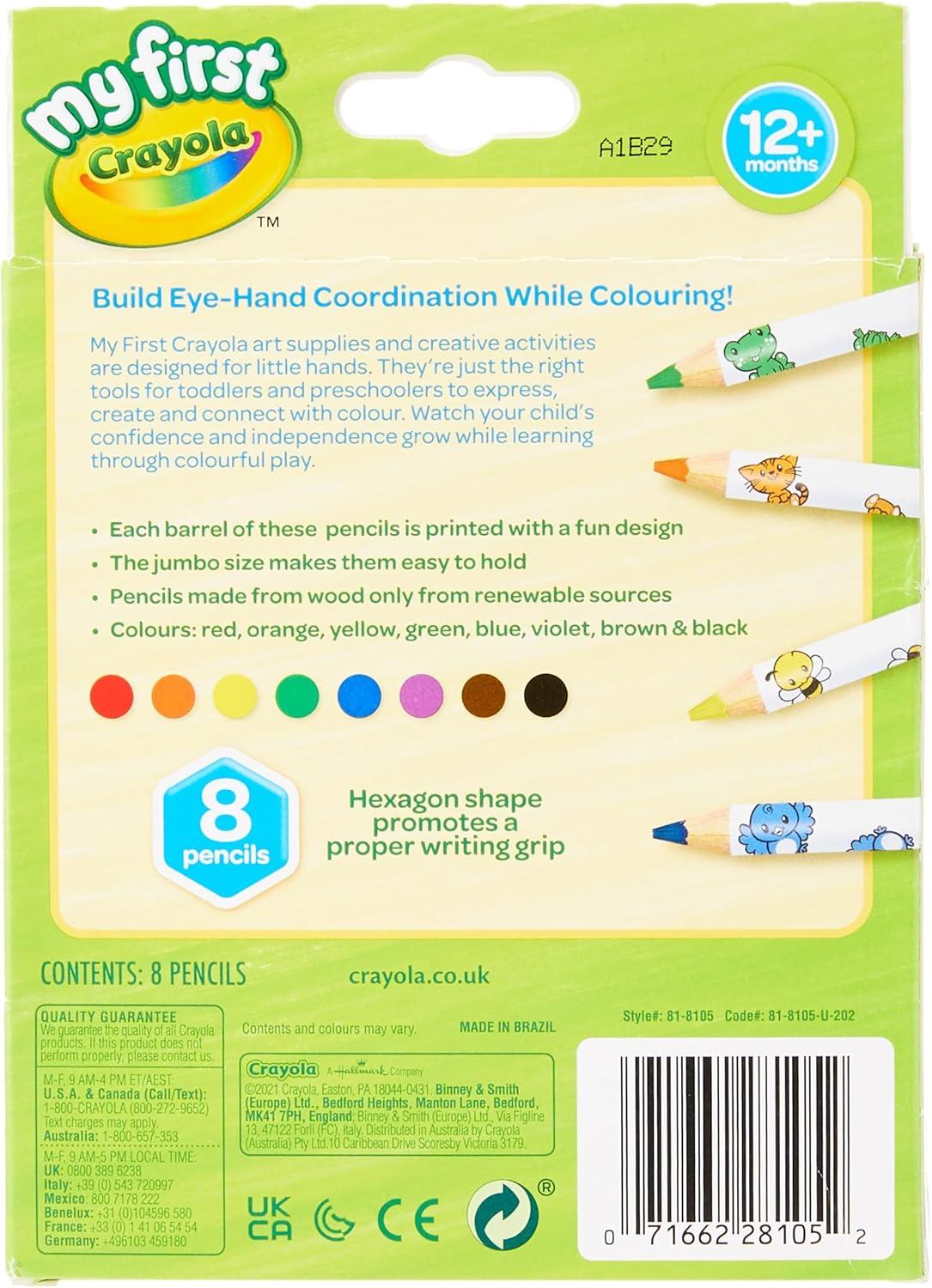 Crayola My First 8 Jumbo Assorted Colouring Pencils