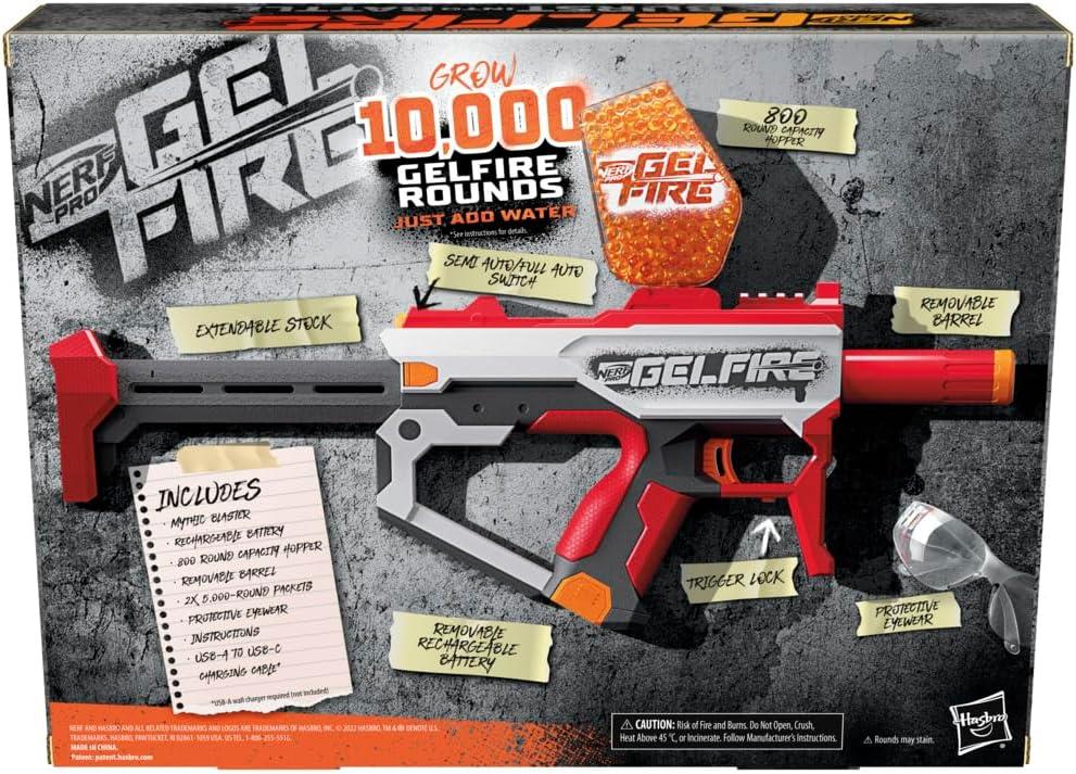 Nerf Pro Gelfire Mythic Full Auto Blaster and 10,000 Gelfire Rounds