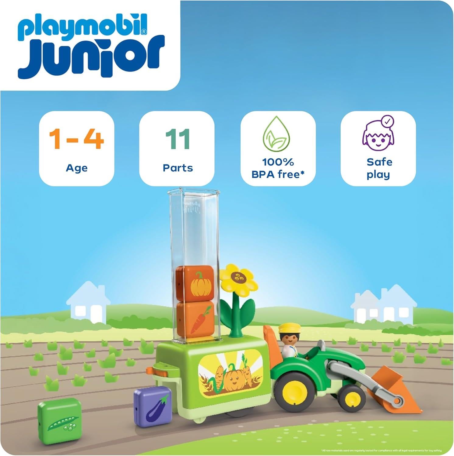 Playmobil Junior Tractor with Load & Drop Planter