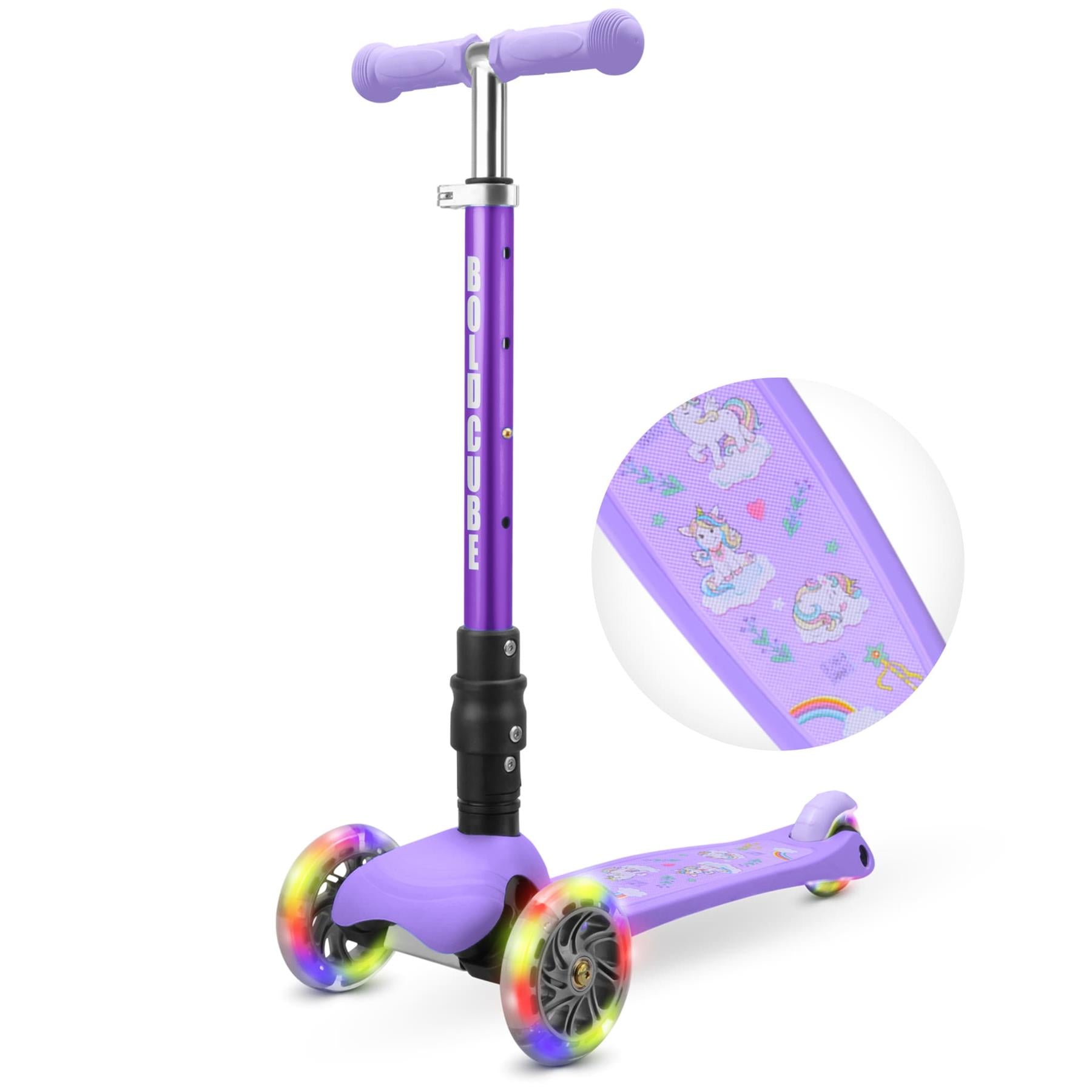 Boldcube Teeny Fold  3 Wheel Scooter - Unicorn
