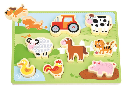 Lelin Wooden Chunky Farm Puzzle