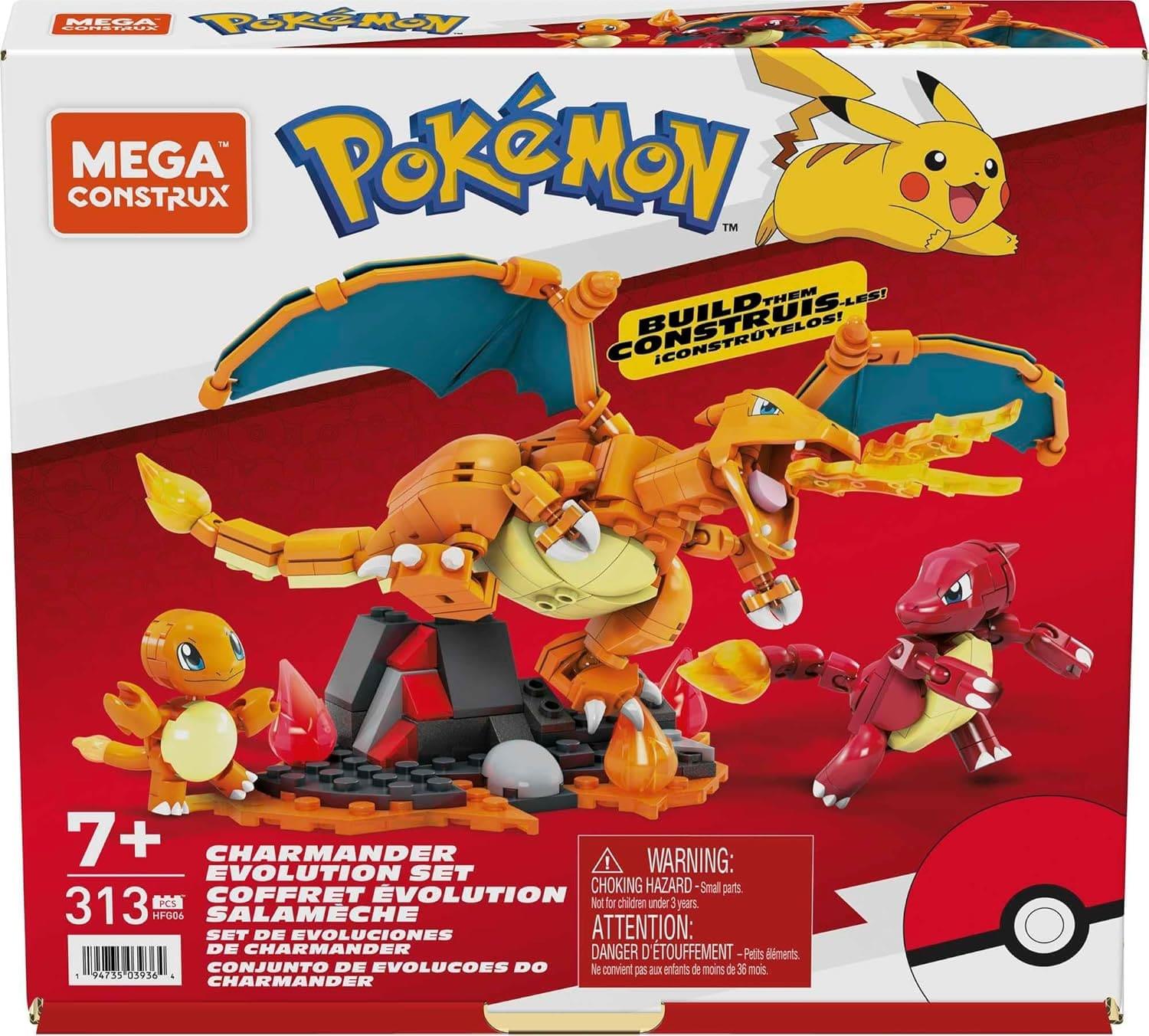 Mega Construx Pokémon Charmander Evolution Action Figure