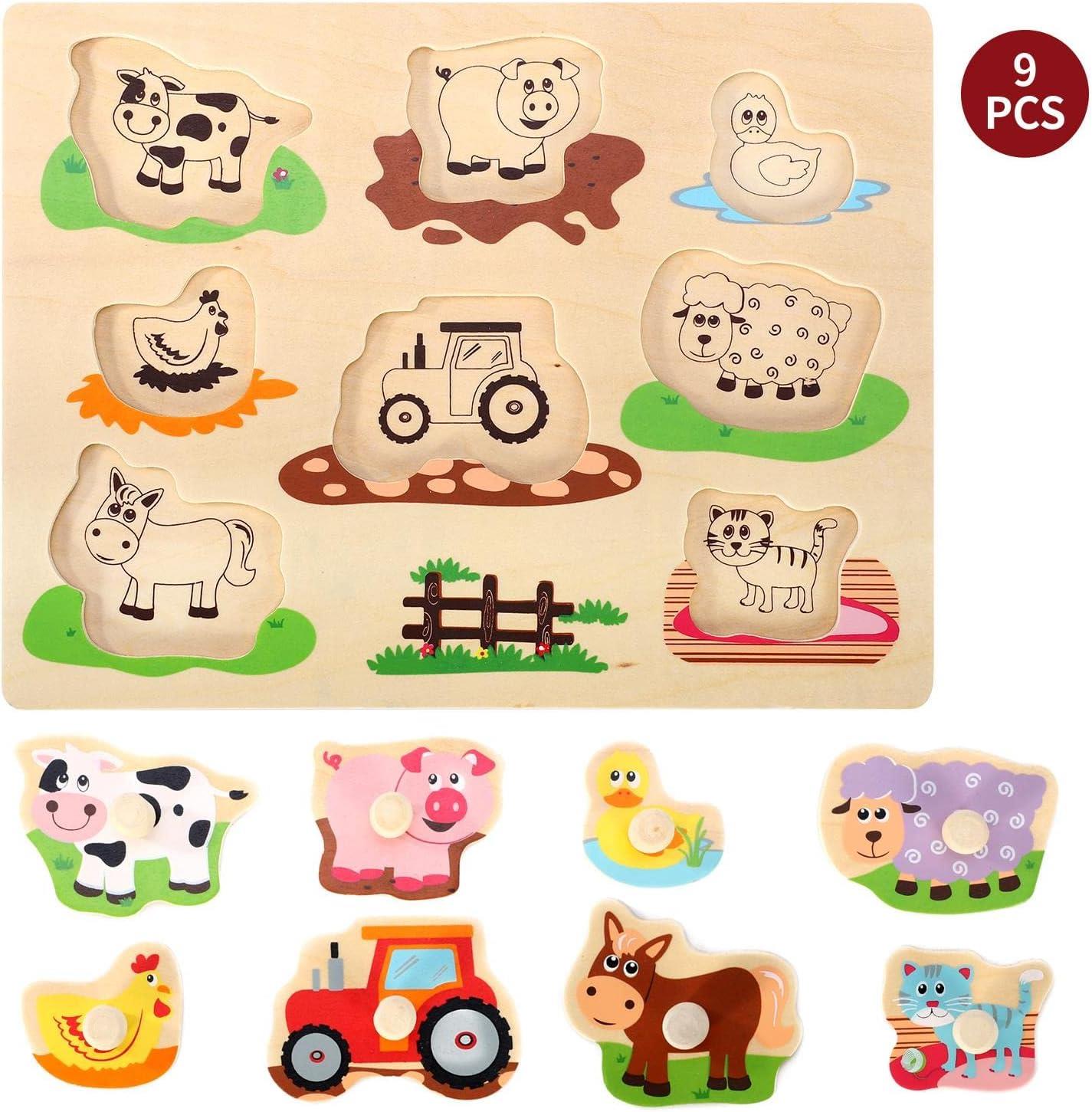 Lelin Wooden Farm Peg Puzzle