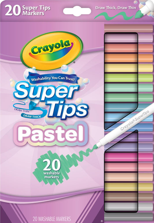 Crayola 20 Pastel SuperTips Washable Markers