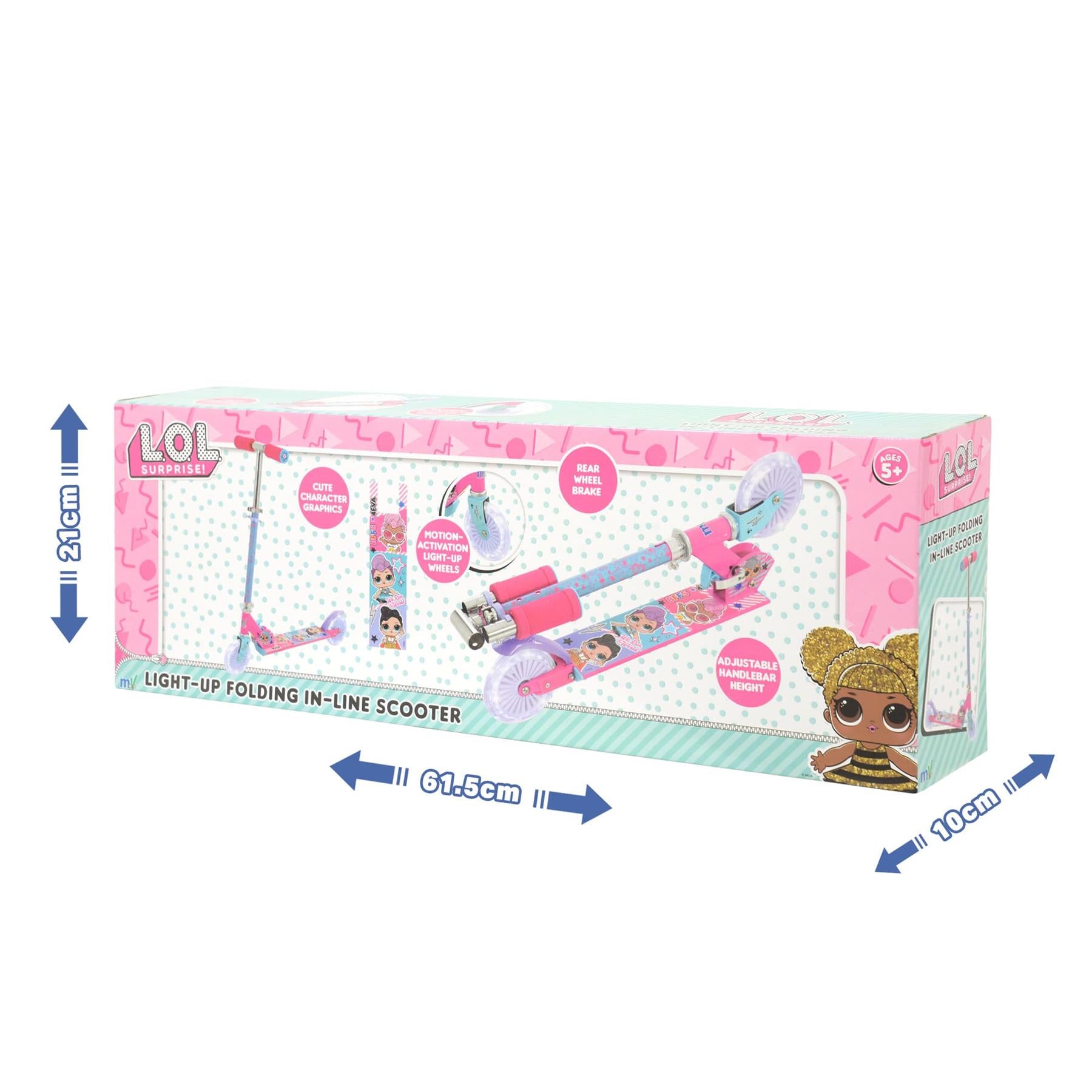 L.O.L. Surprise! Folding Inline Scooter with Light Up Wheels