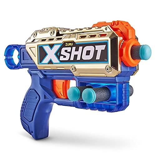Zuru X-Shot 6 Pack Combo Golden Reflex 6 & Kickback Blasters & Foam Darts