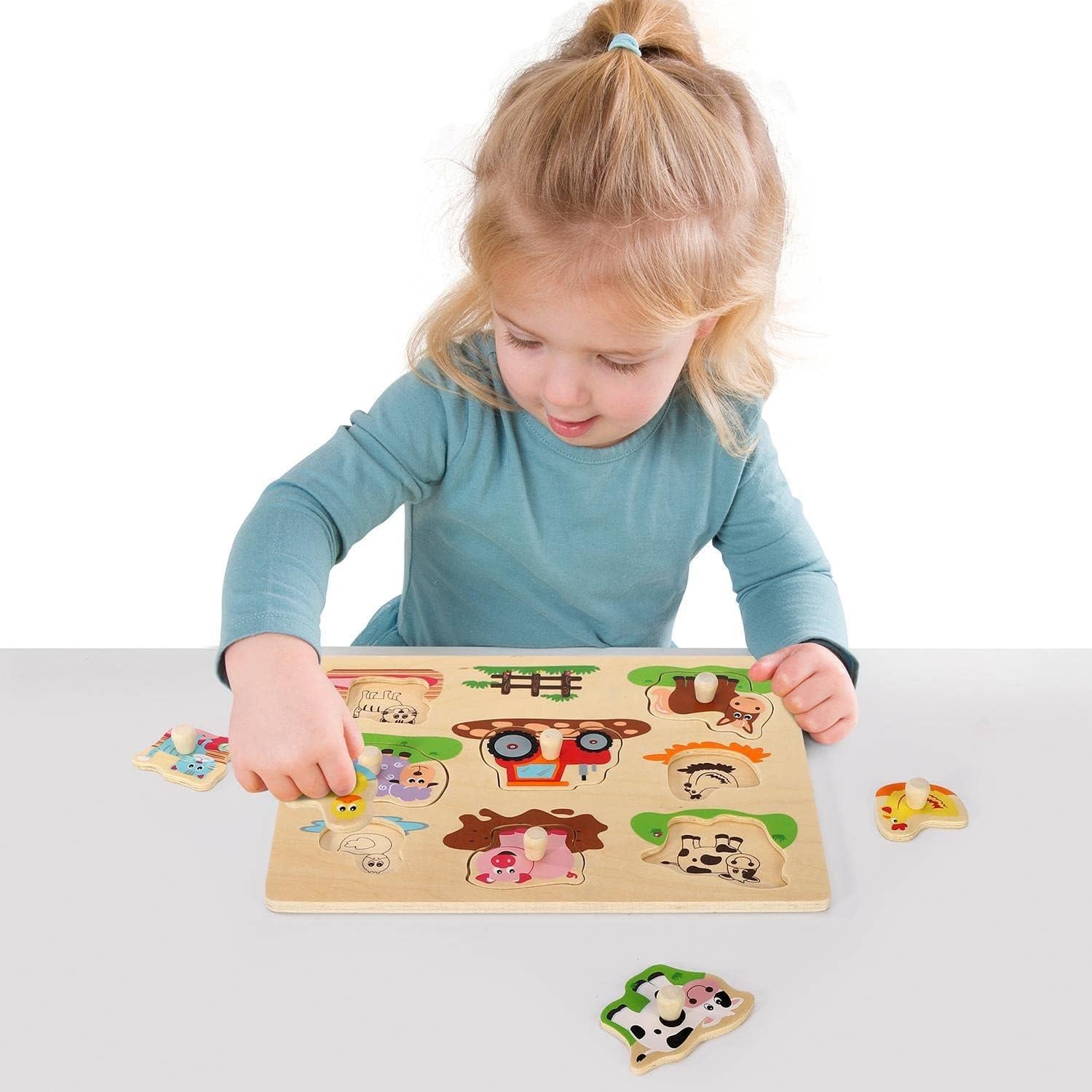 Lelin Wooden Farm Peg Puzzle