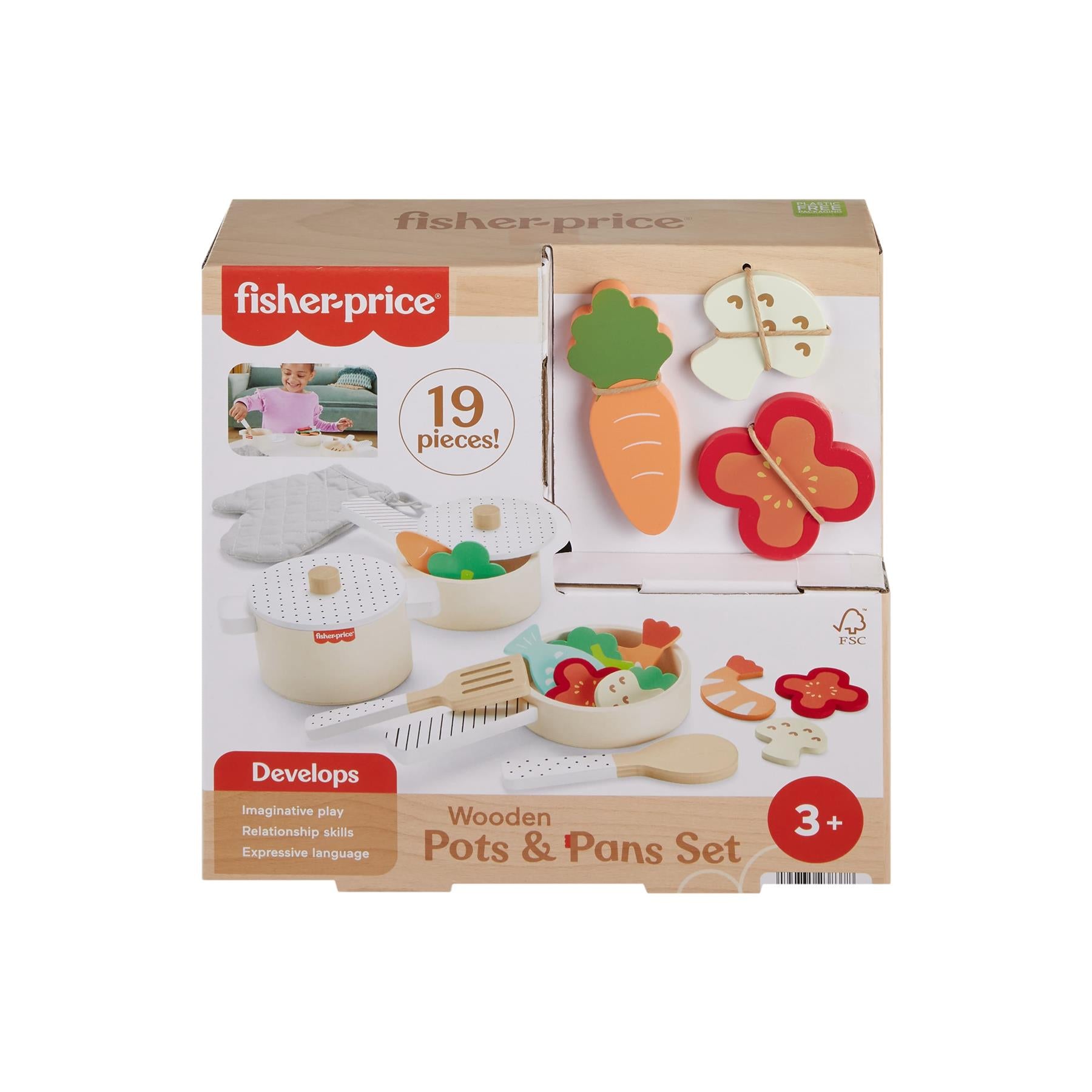 Fisher-Price Wooden Pots & Pans Set