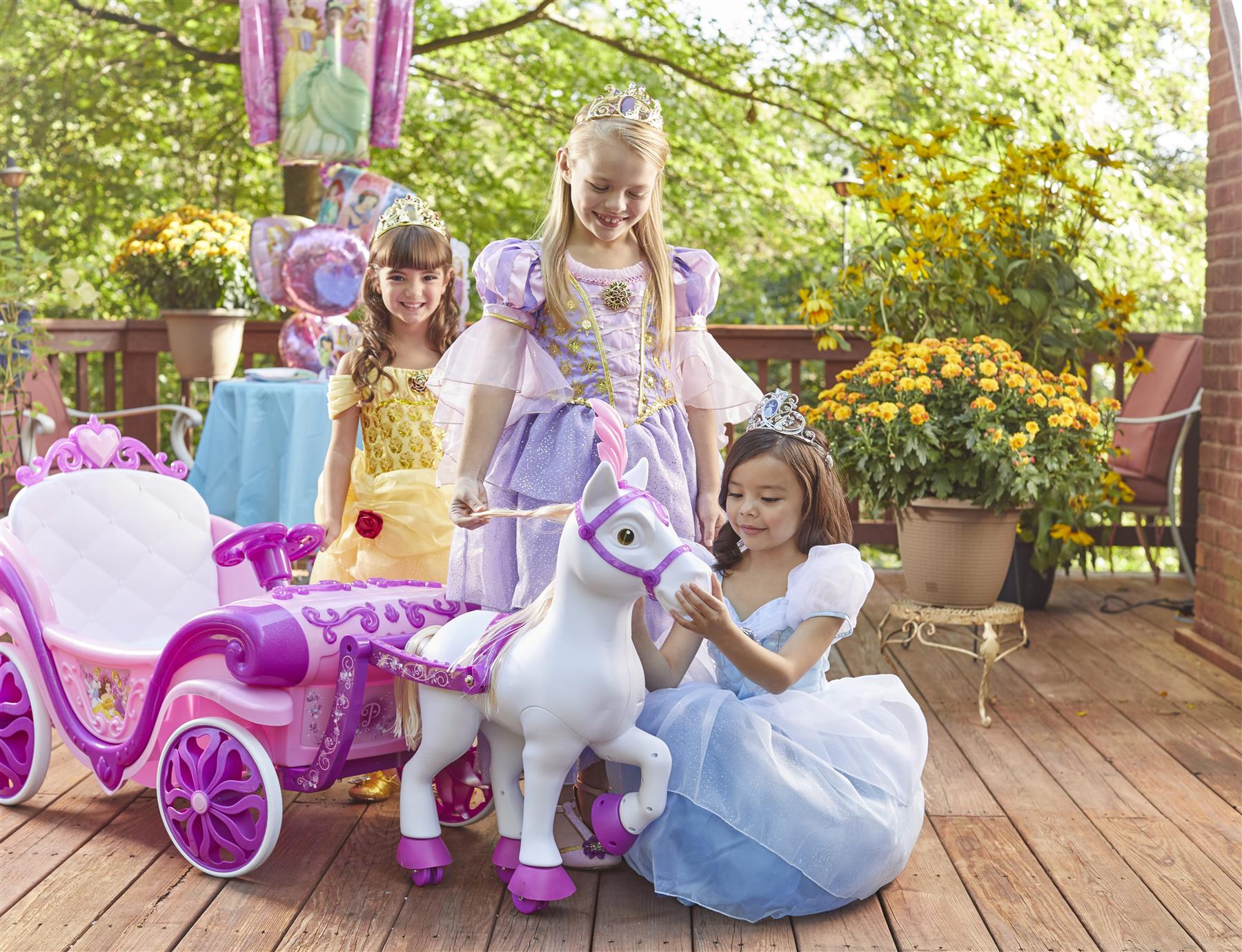 Huffy Disney Princess Royal Horse with Carriage Ride On