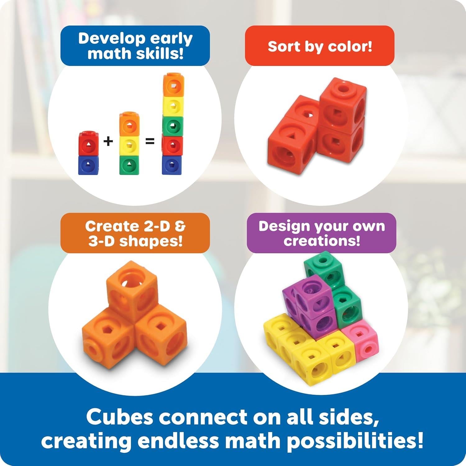 Learning Resources Numberblocks MathLink Cubes Set of 100