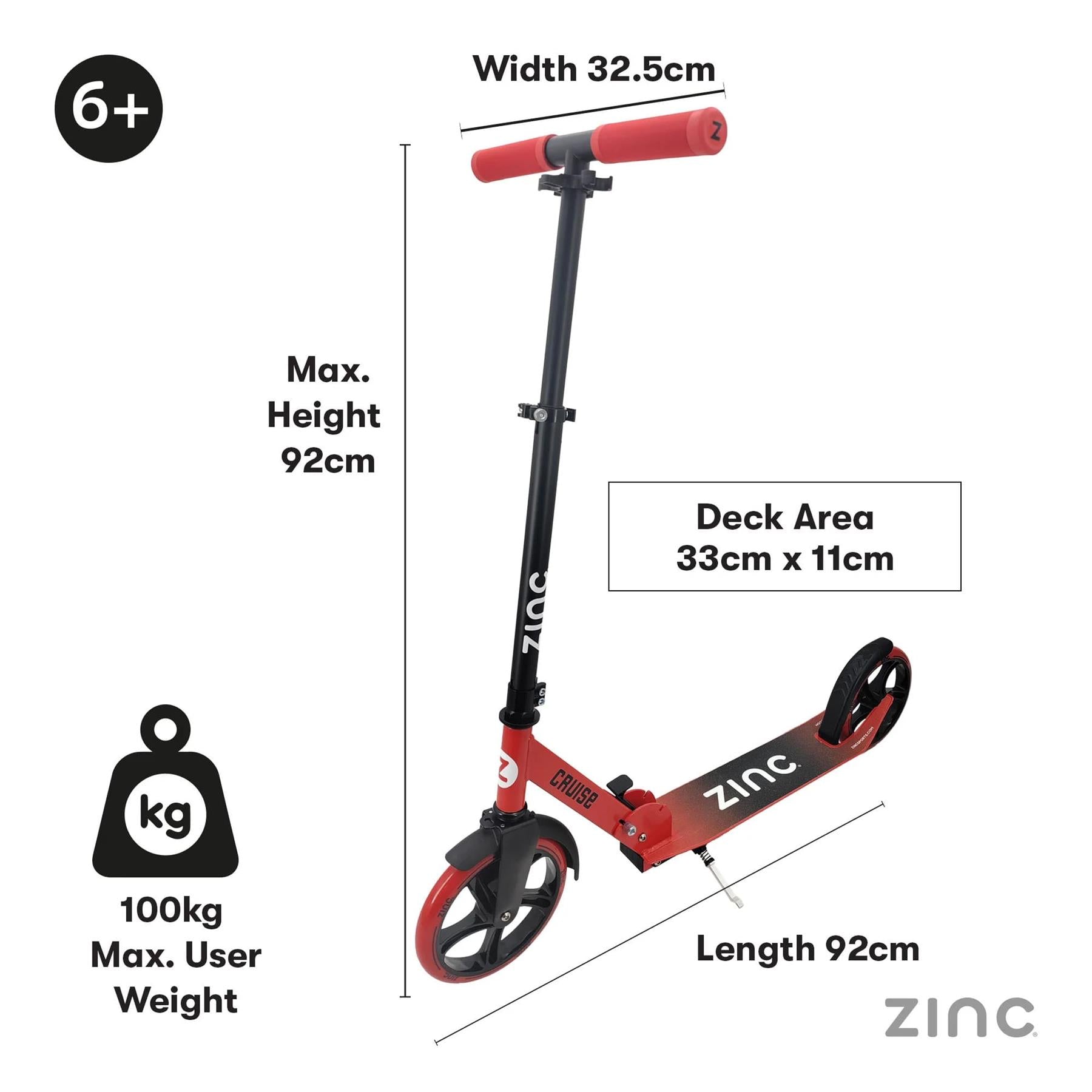 Zinc Cruise Big Wheel Folding Scooter