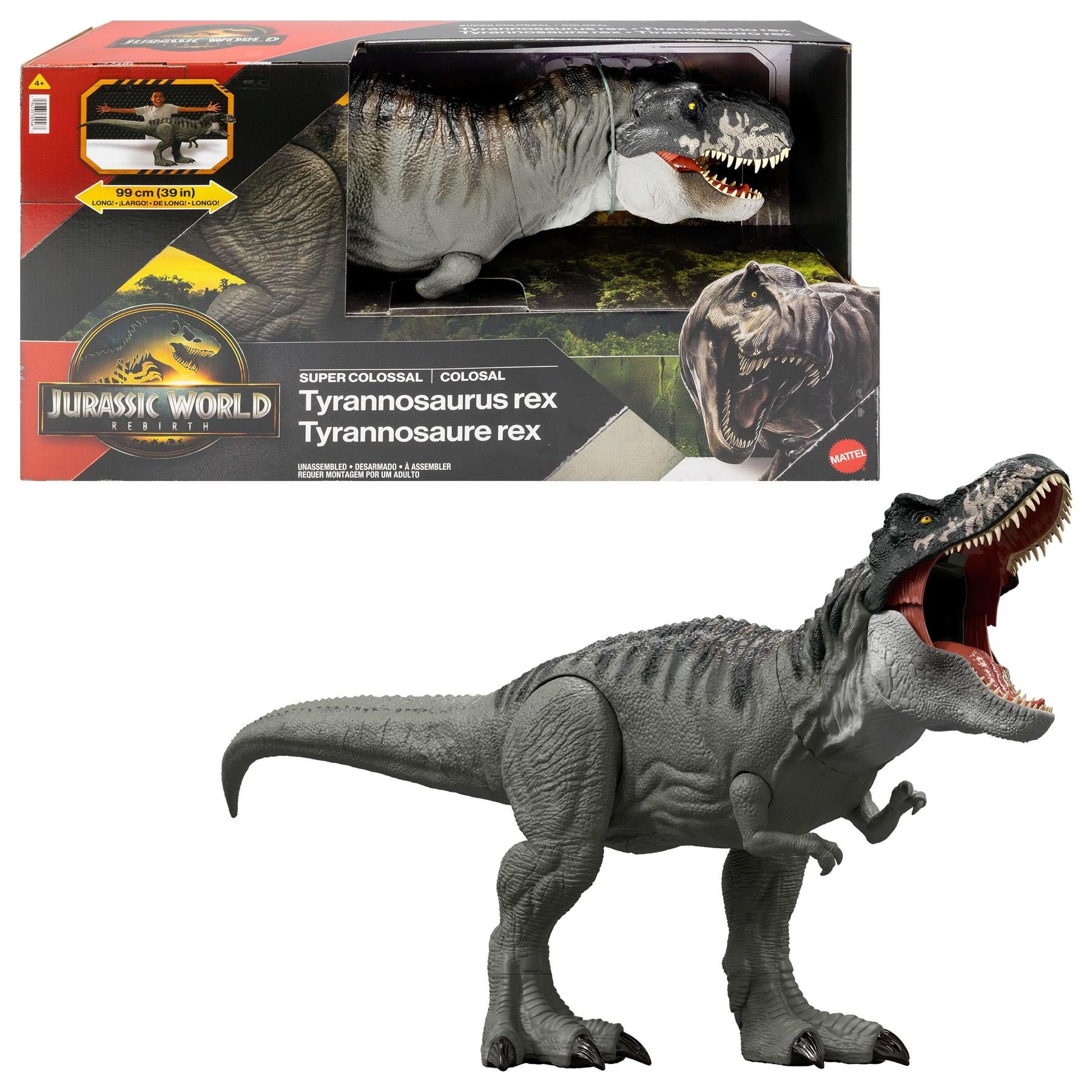 Jurassic World Rebirth Super Colossal Tyrannosaurus Rex Dinosaur Figure