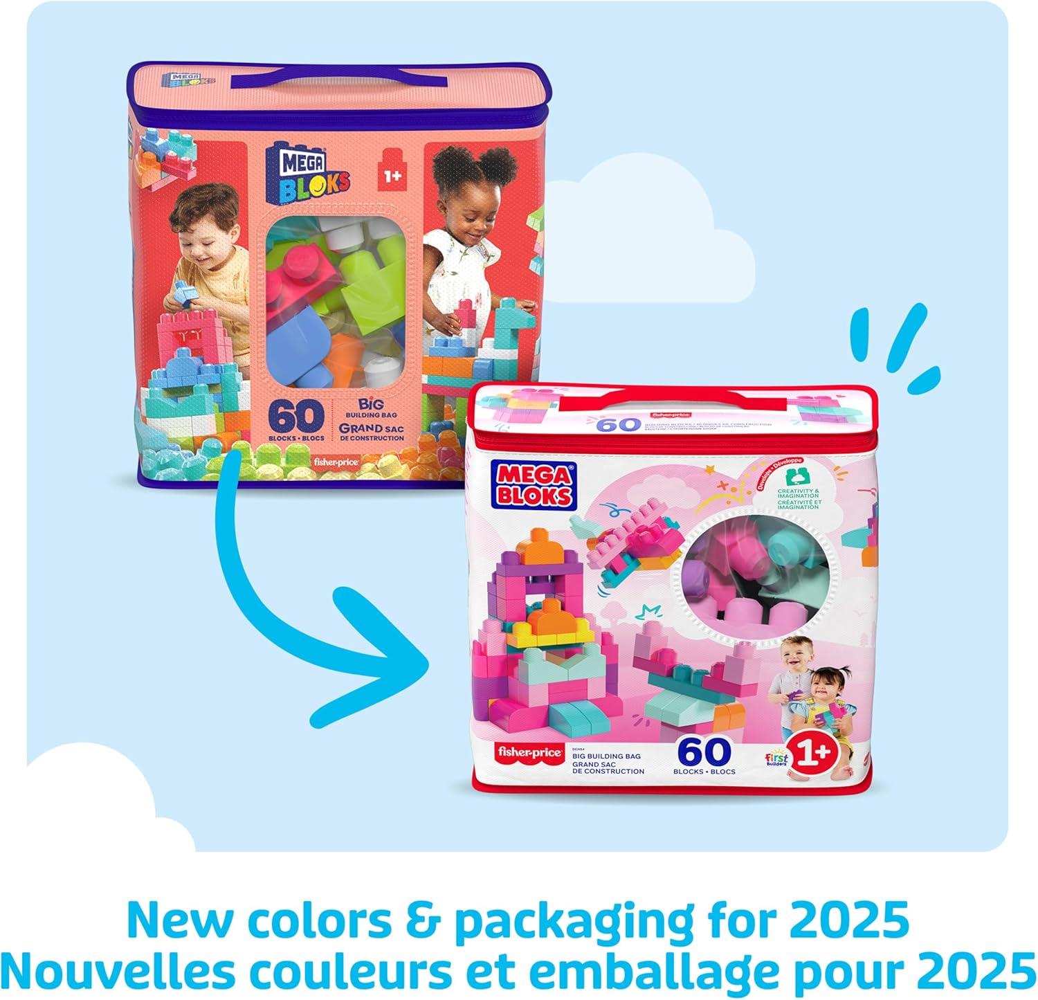 MEGA Bloks 60 Piece Big Building Bag - Pink