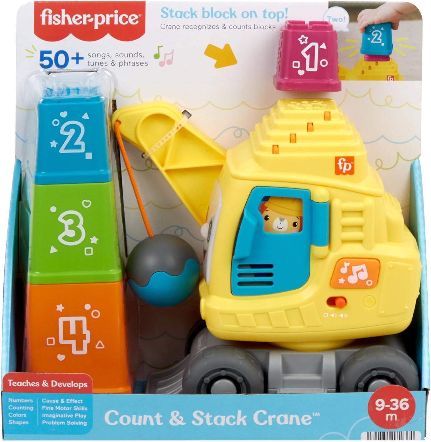 Fisher-Price Count & Stack Crane Construction Toy