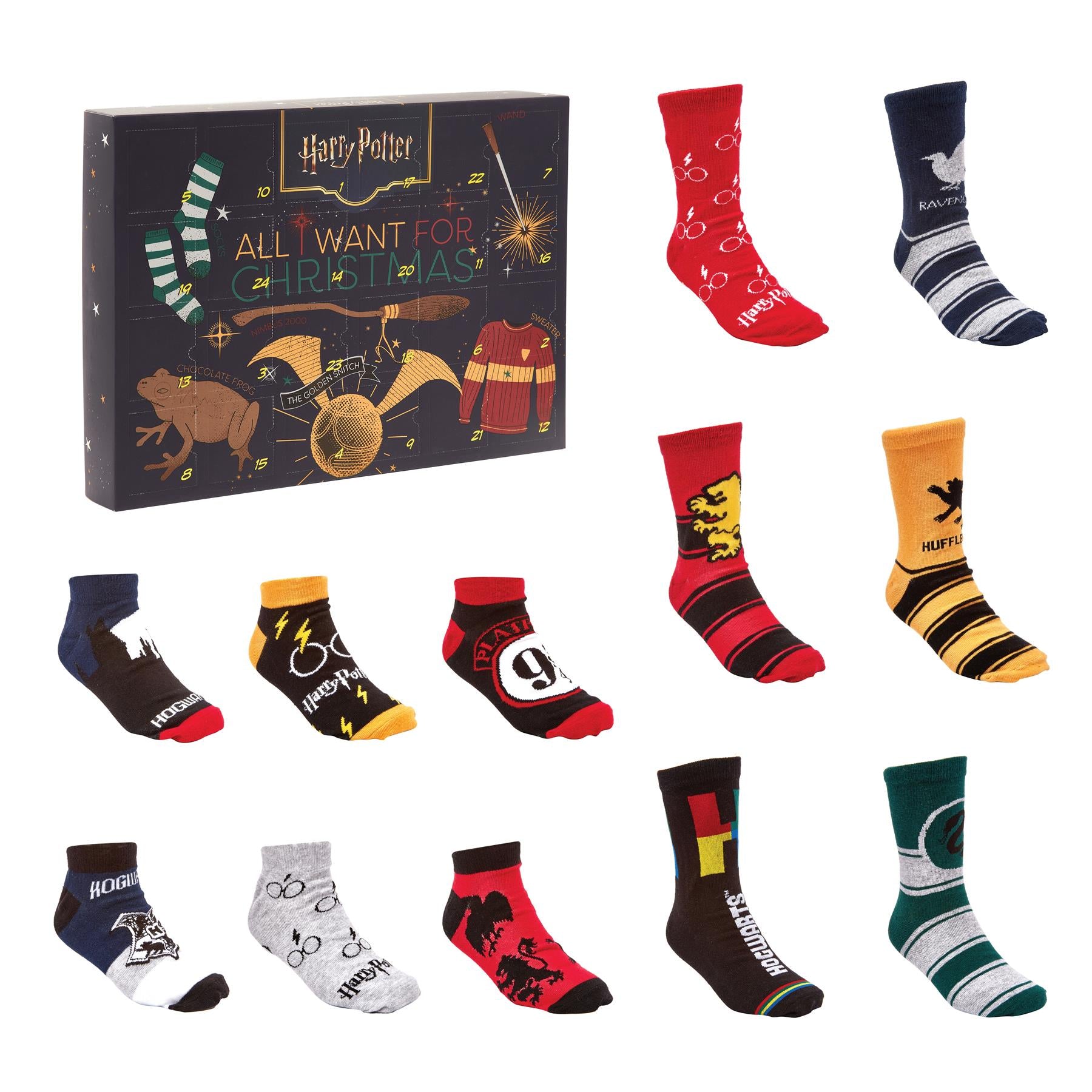 Harry Potter 24-Day Sock Advent Calendar - 12 pairs