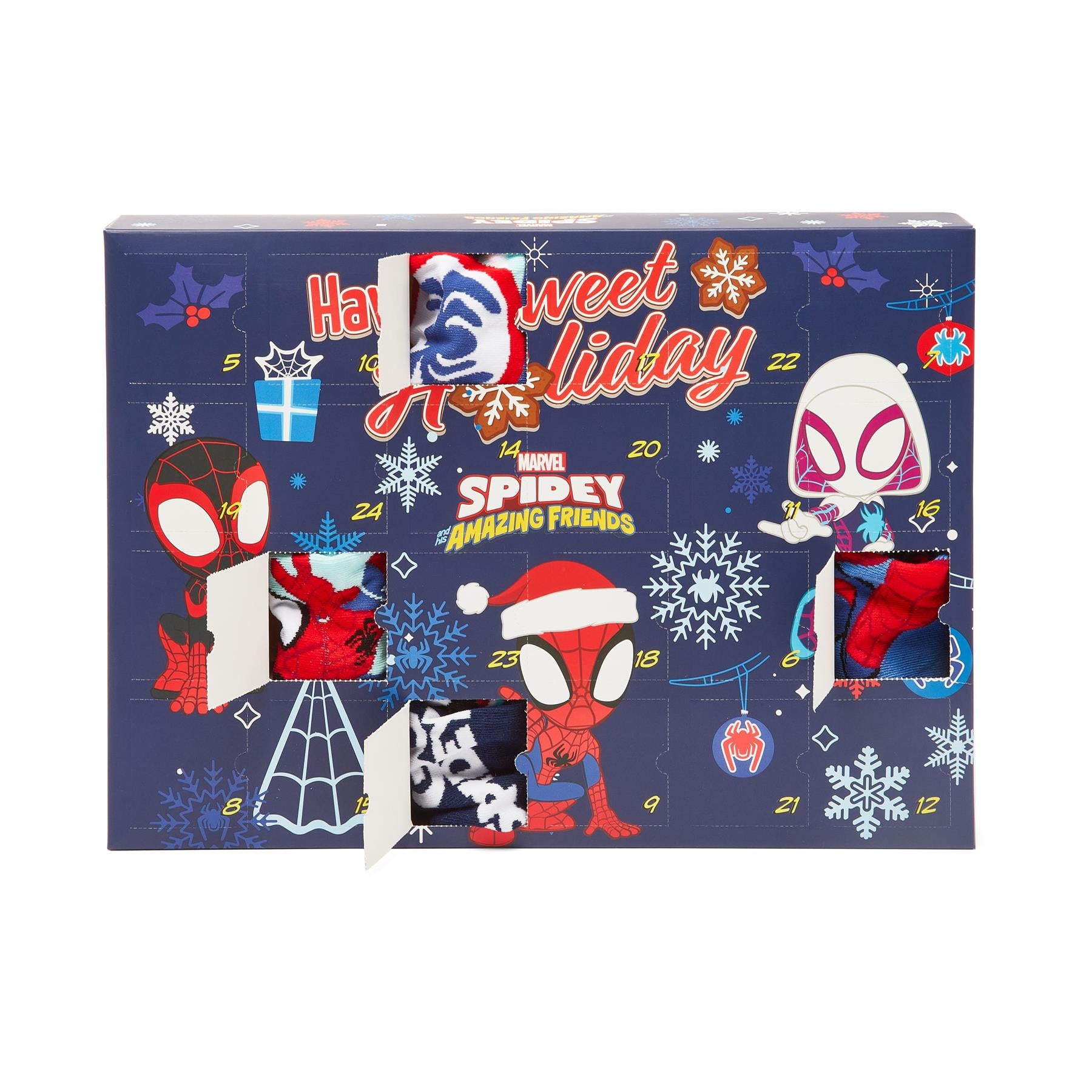 Spidey and His Amazing Friends 24-Day Sock Advent Calendar - 12 pairs