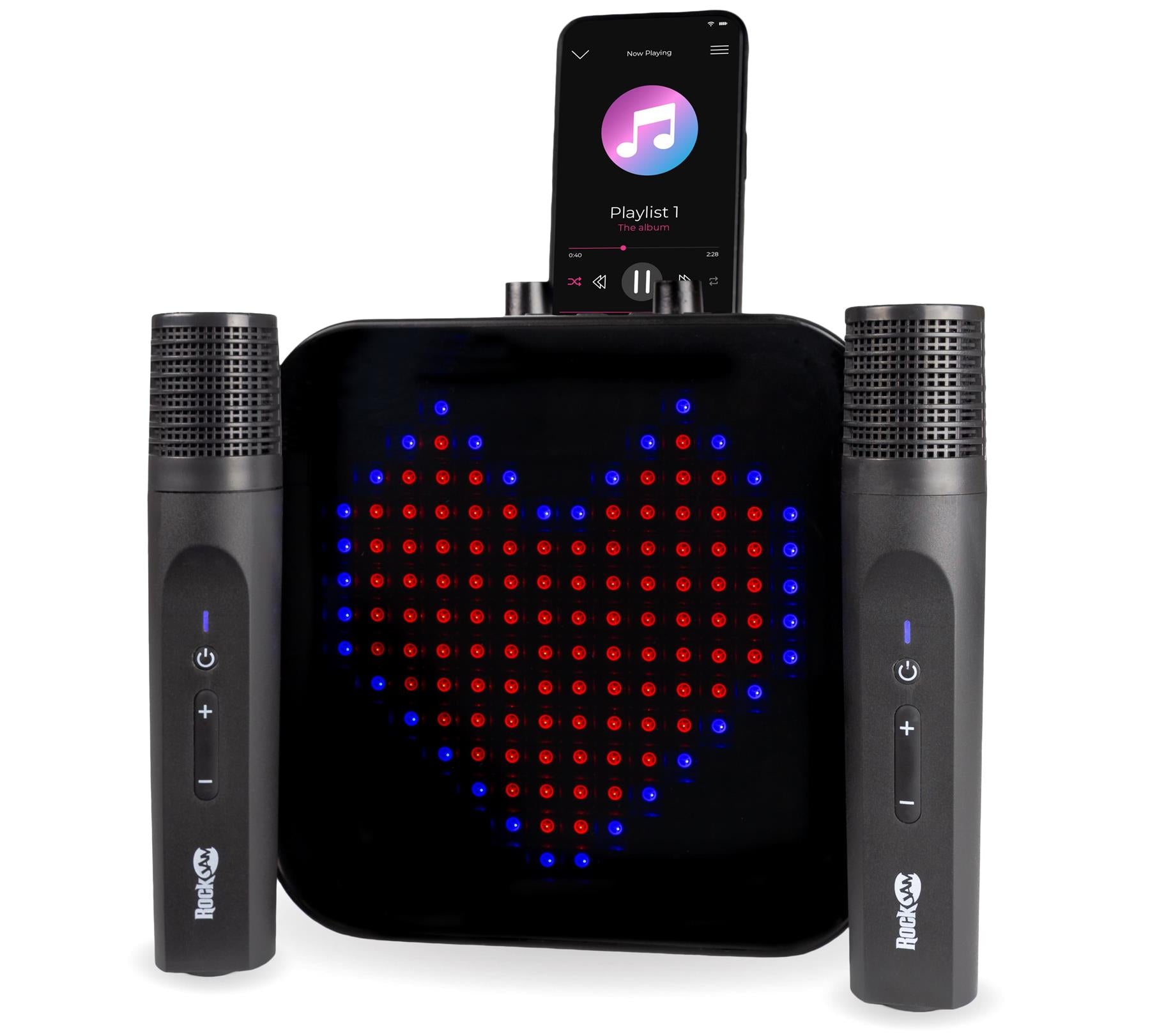 PDT RockJam Karaoke Machine with Two Wireless Microphones