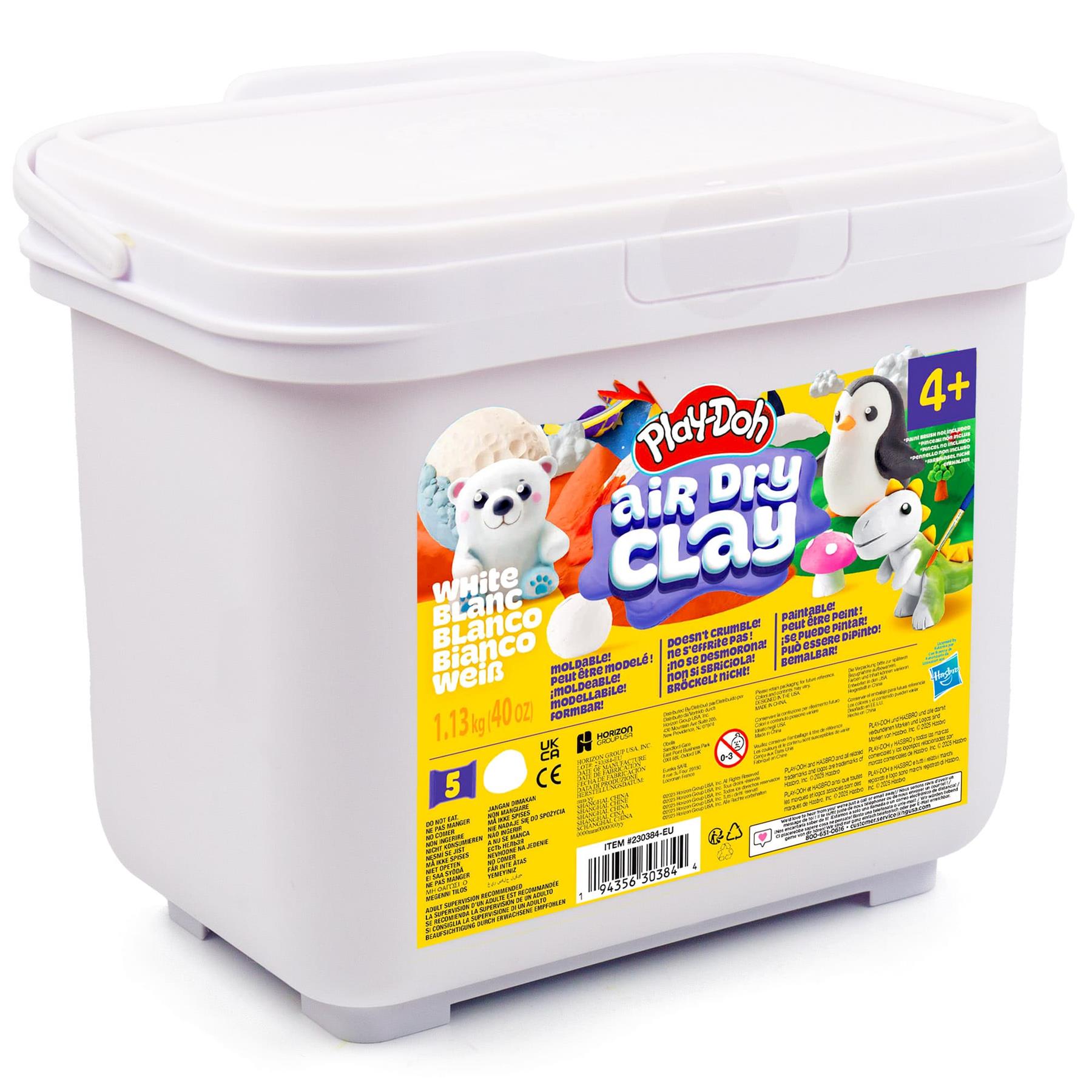 Play-Doh Air Dry Clay White Colour Tub