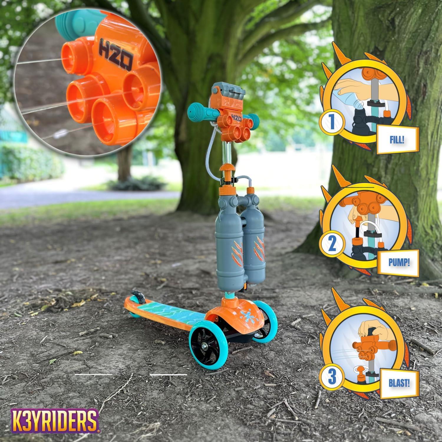 K3yriders 3-Wheel Kids Scooter with Water Blaster