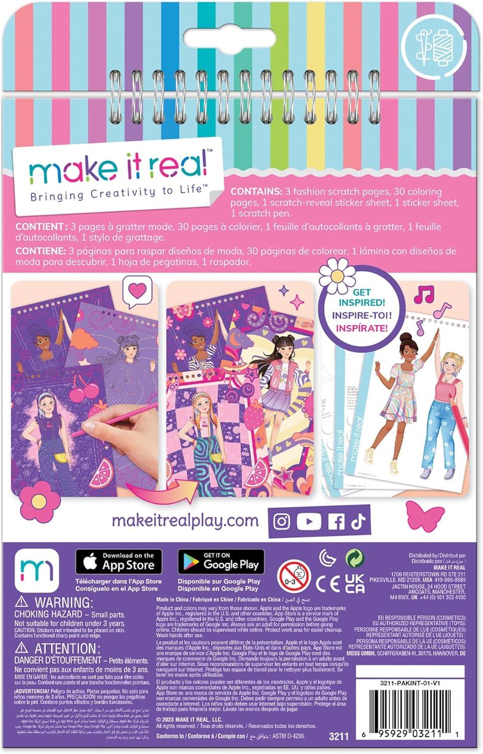 Make It Real Fashion Design Scratch Art: Groovy Vibes