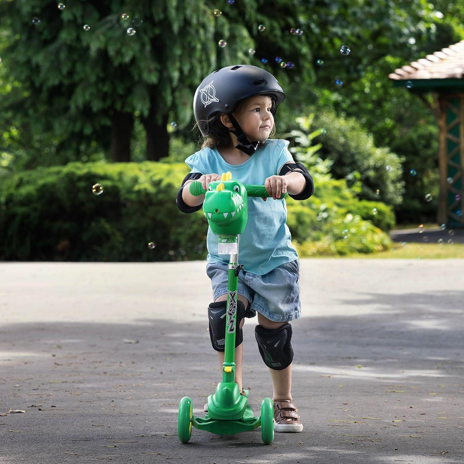 Xootz Bubble Go Dinosaur Tri-Scooter - Green