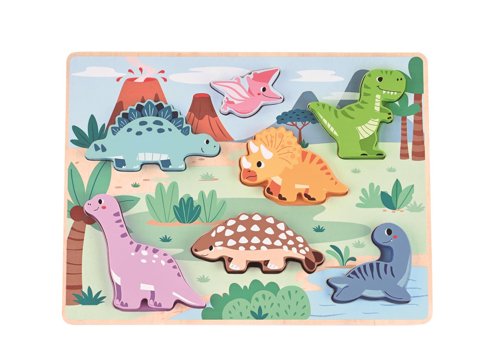 Lelin Wooden Chunky Dinosaur Puzzle