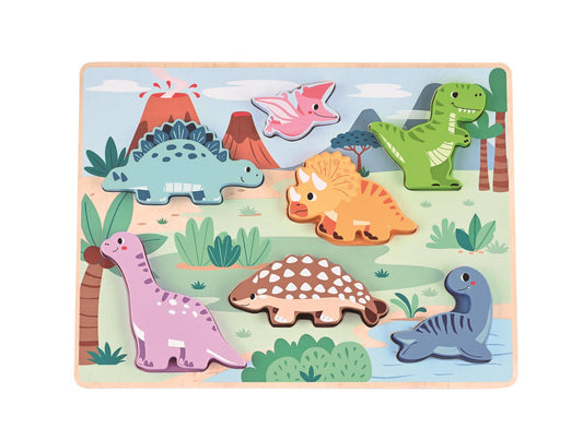 Lelin Wooden Chunky Dinosaur Puzzle