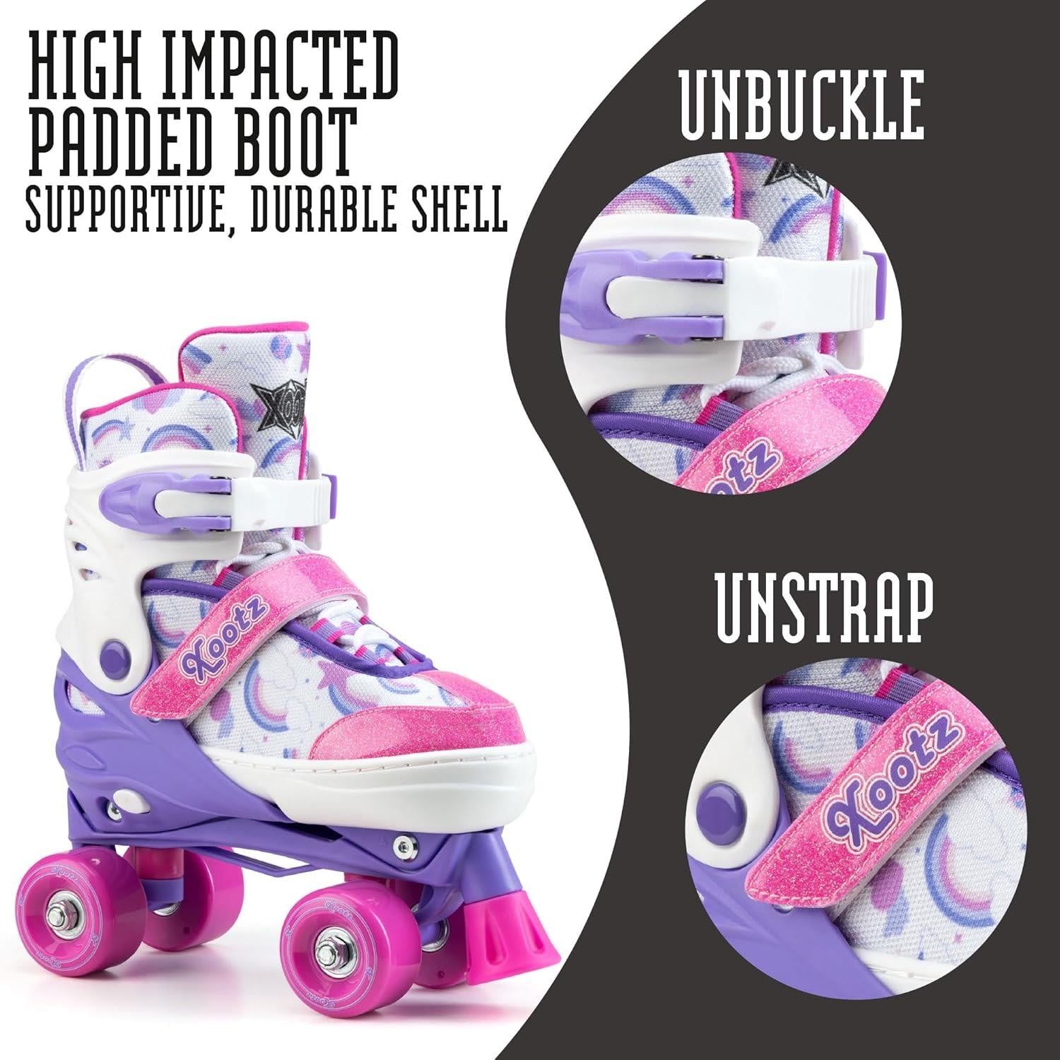 Xootz Semi Soft Jet Roller Skates 9C-12C - Pink
