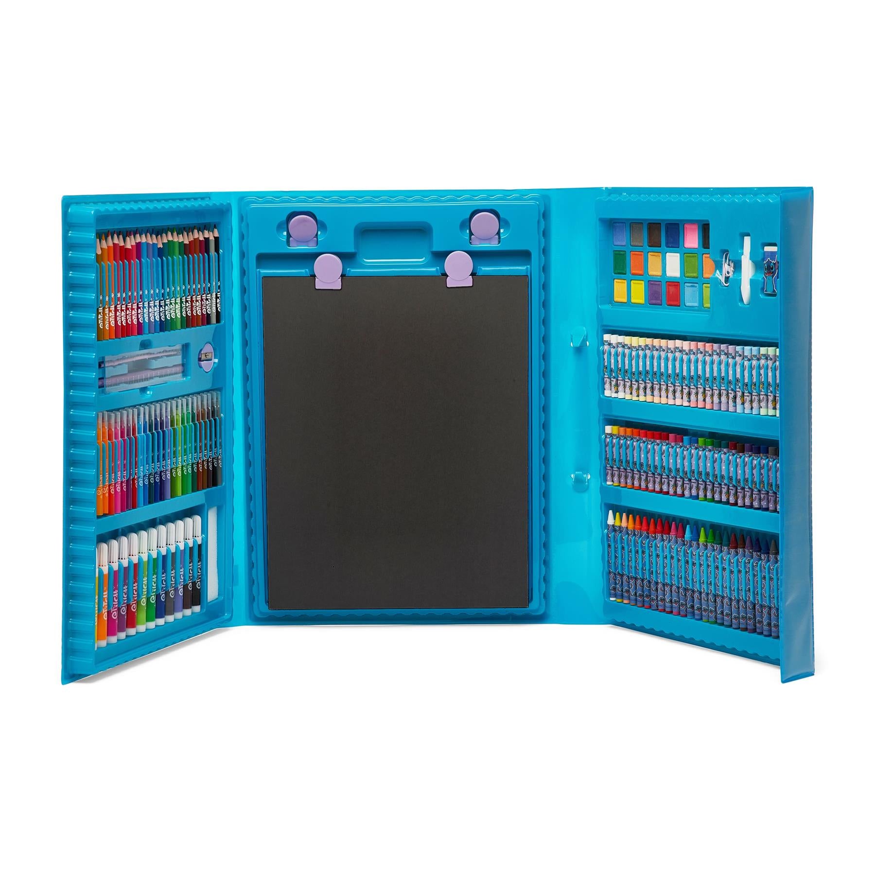 Disney Stitch 162 Piece Childrens Easel Set with Whiteboard, Chalkboard and Accessories