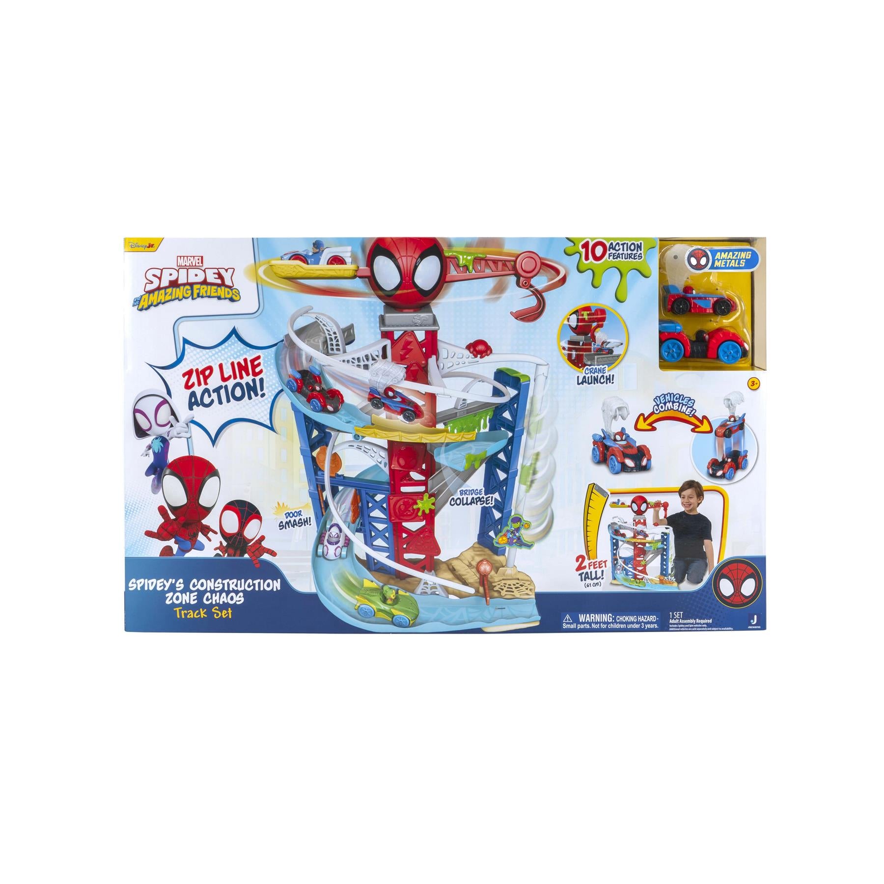 Marvel Spidey and His Amazing Friends Construction Zone Chaos Track Set