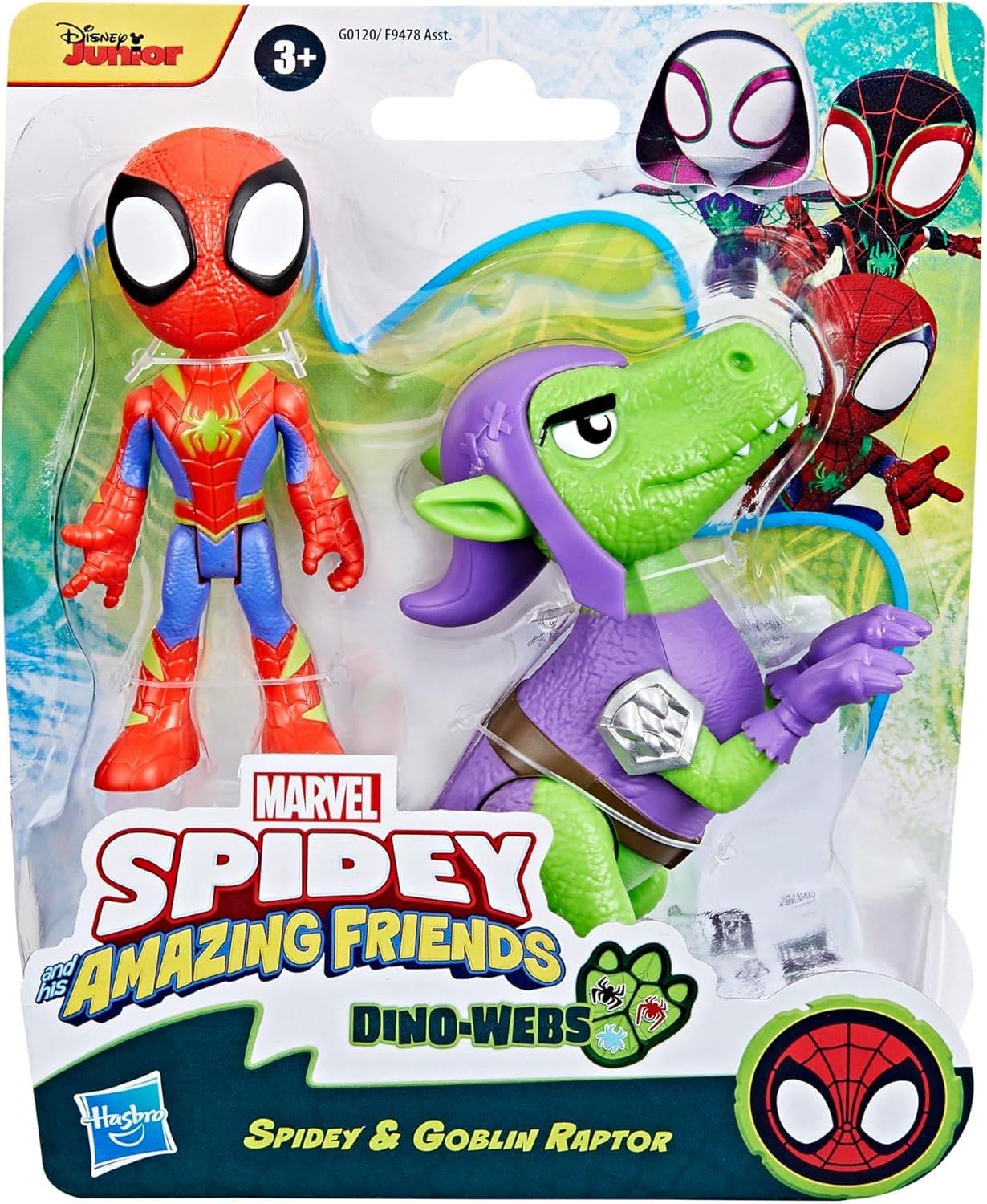 Spidey and His Amazing Friends Dino Webs Spidey and Goblin Raptor