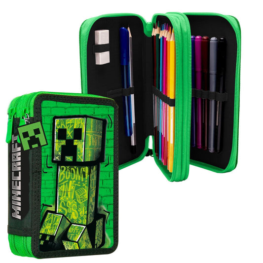Minecraft 2 Zip Stationery Filled Pencil Case