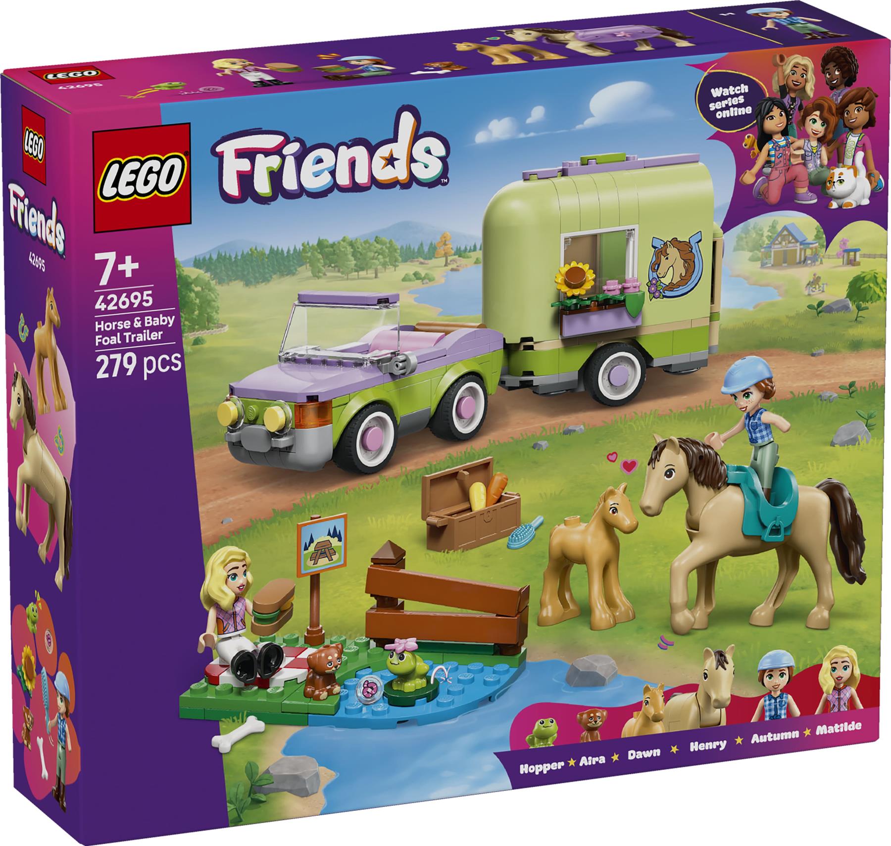 LEGO Friends Horse & Baby Foal Trailer Toy Set 42695