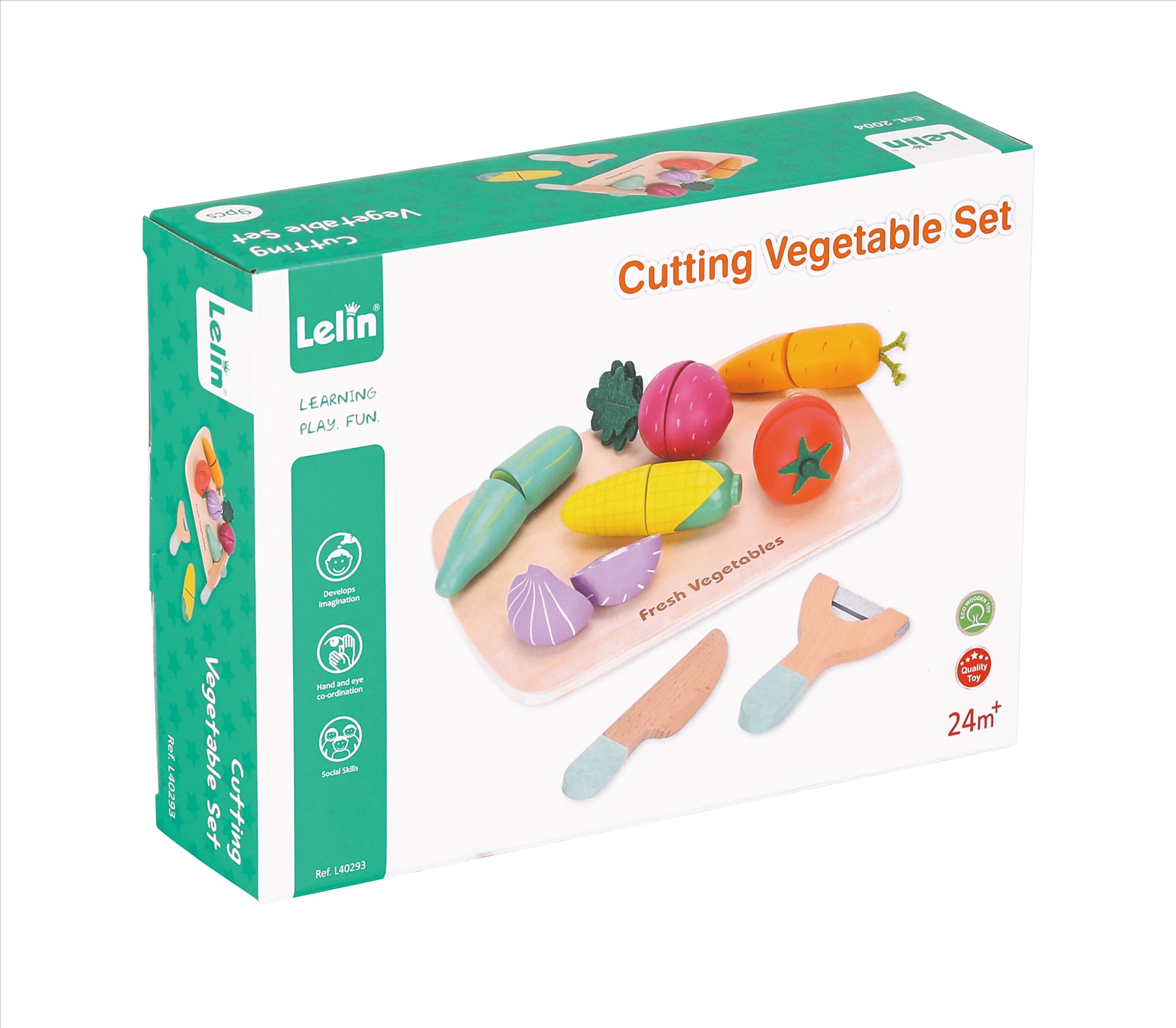 Lelin Wooden Vegetable Cut Ups Playset