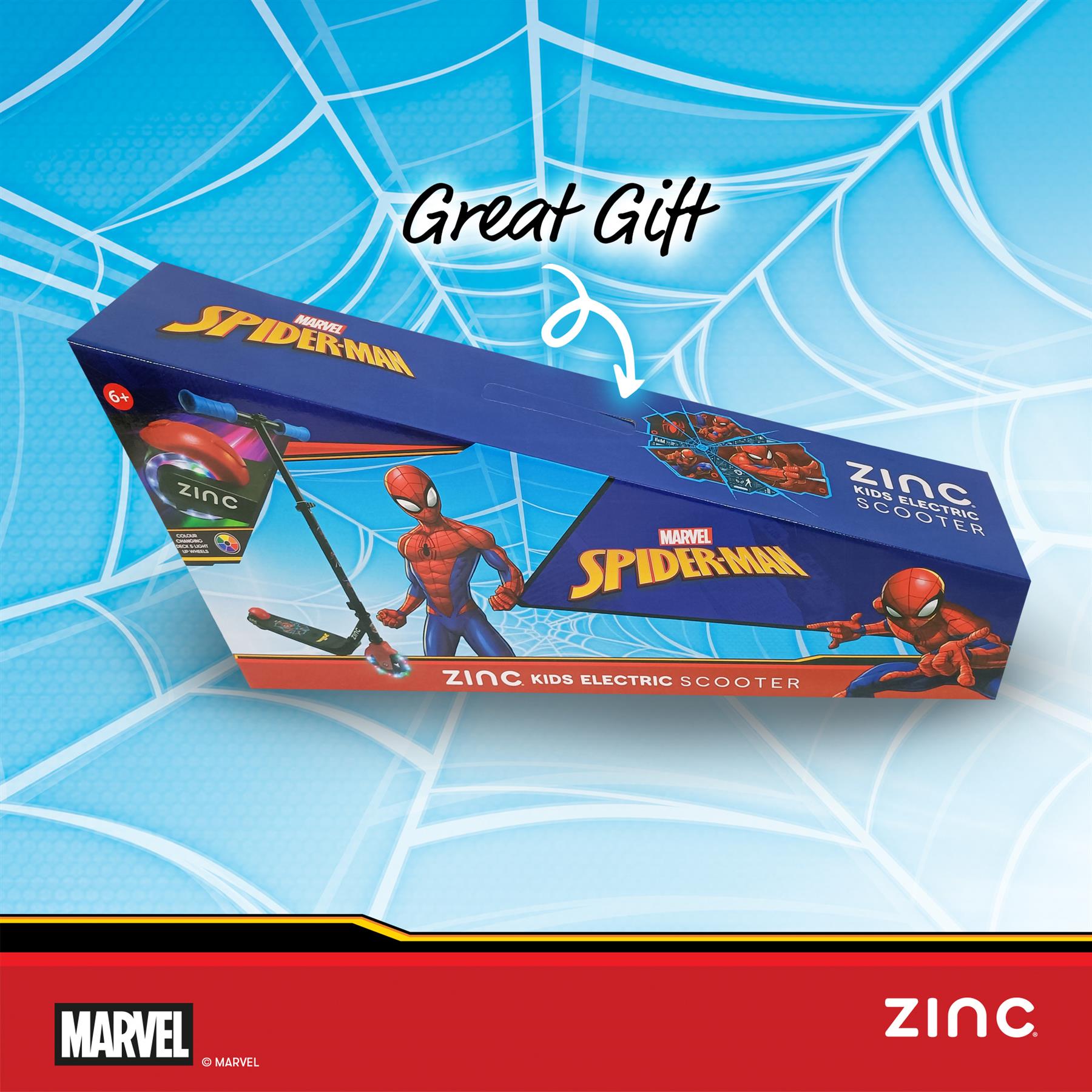 Zinc Marvel Spiderman Electric Scooter