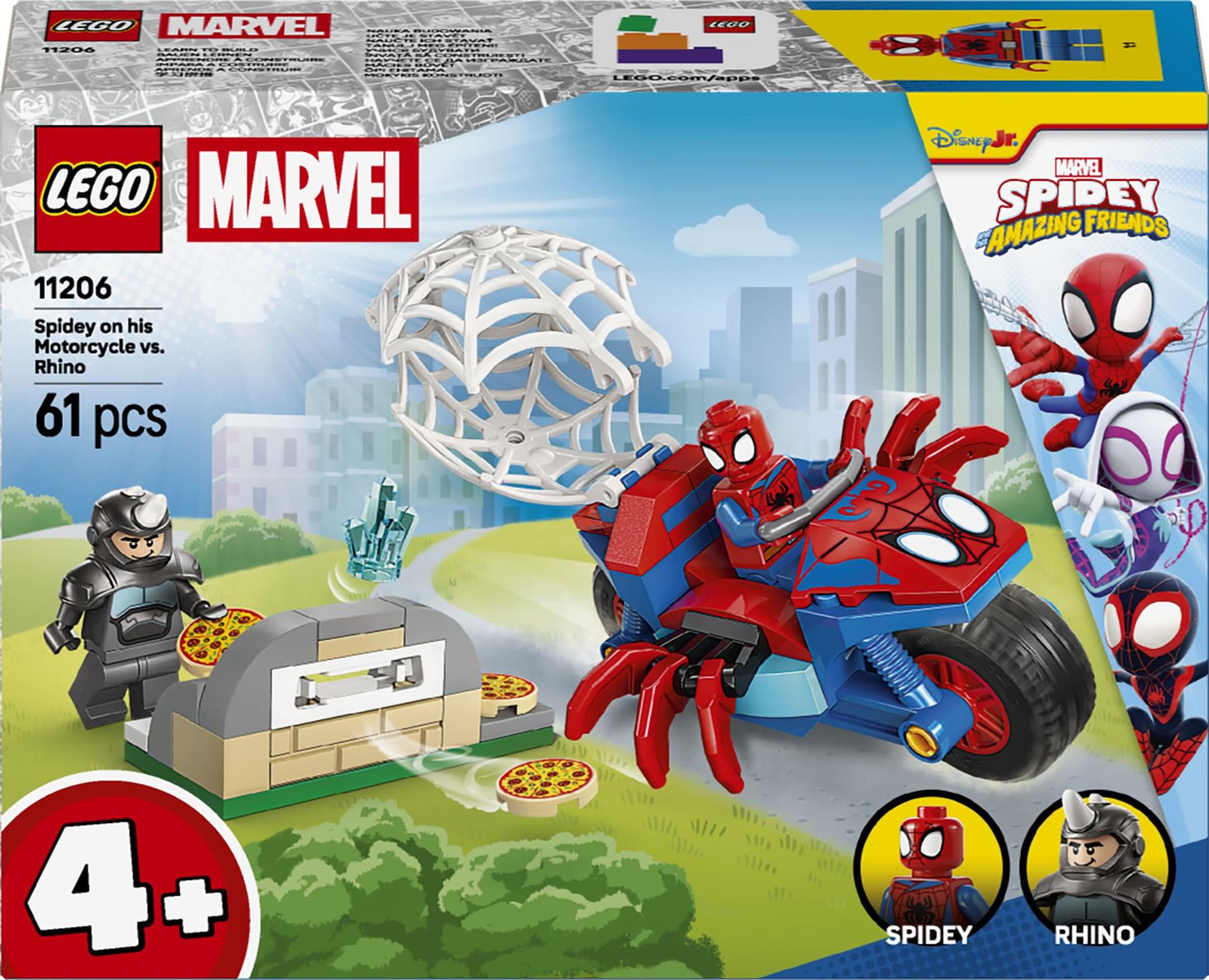 LEGO Spidey on his Motorcycle vs. Rhino 11206