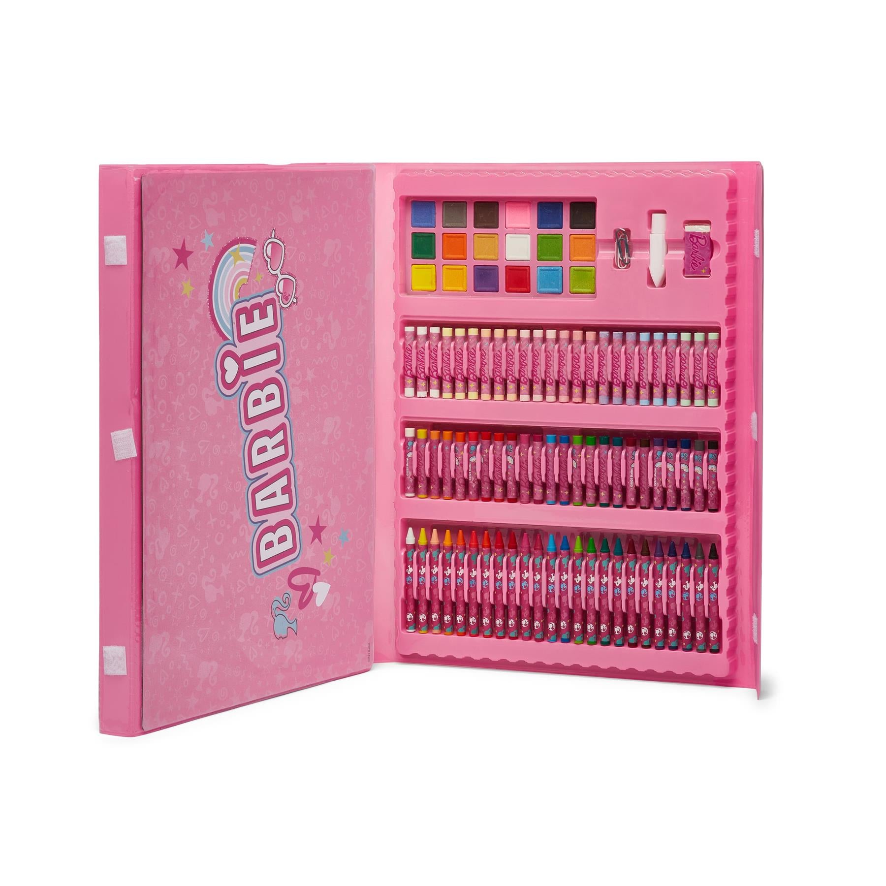 Barbie 162 Piece Childrens Easel Set with Whiteboard, Chalkboard & Accessories