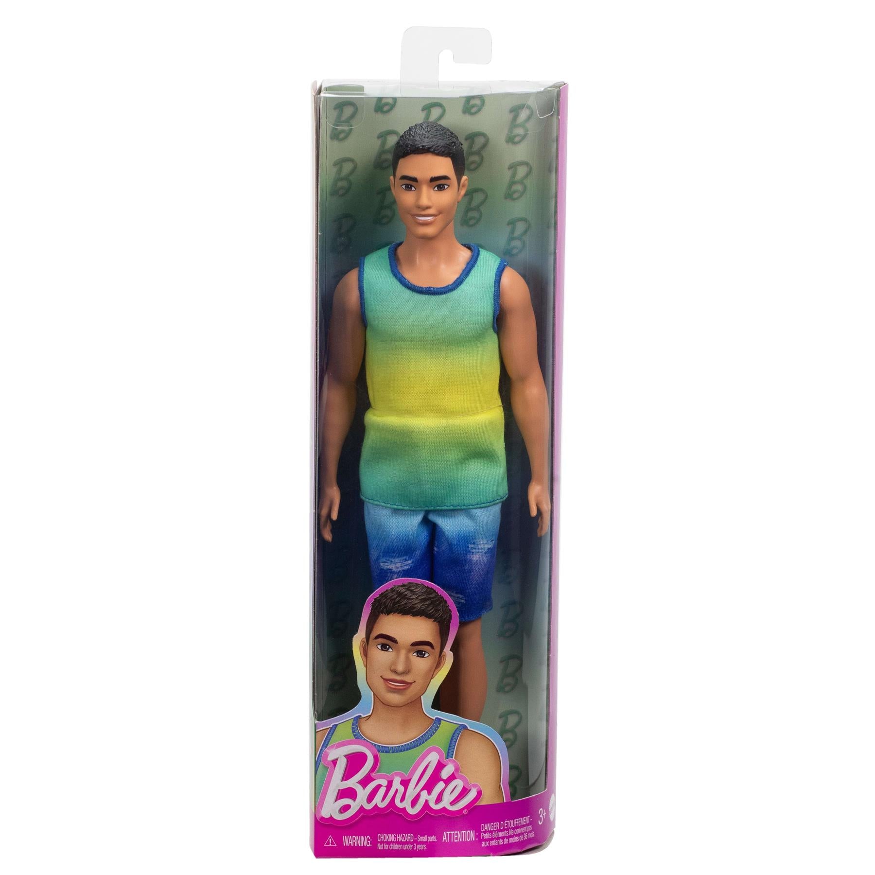 Barbie Ken Fashionista Black Hair Blue & Green Top