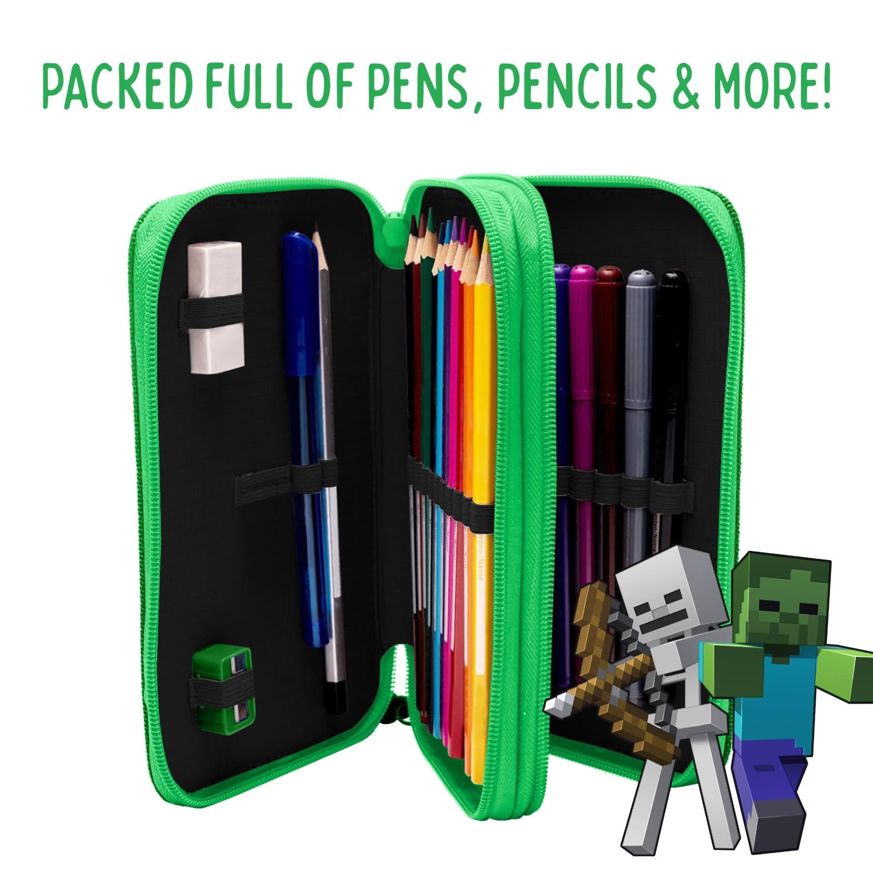 Minecraft 2 Zip Stationery Filled Pencil Case