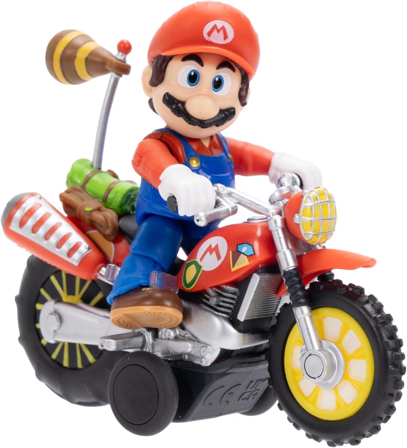 Super Mario 2.5 Inch Figure with Pull Back Motorcycle – Mario