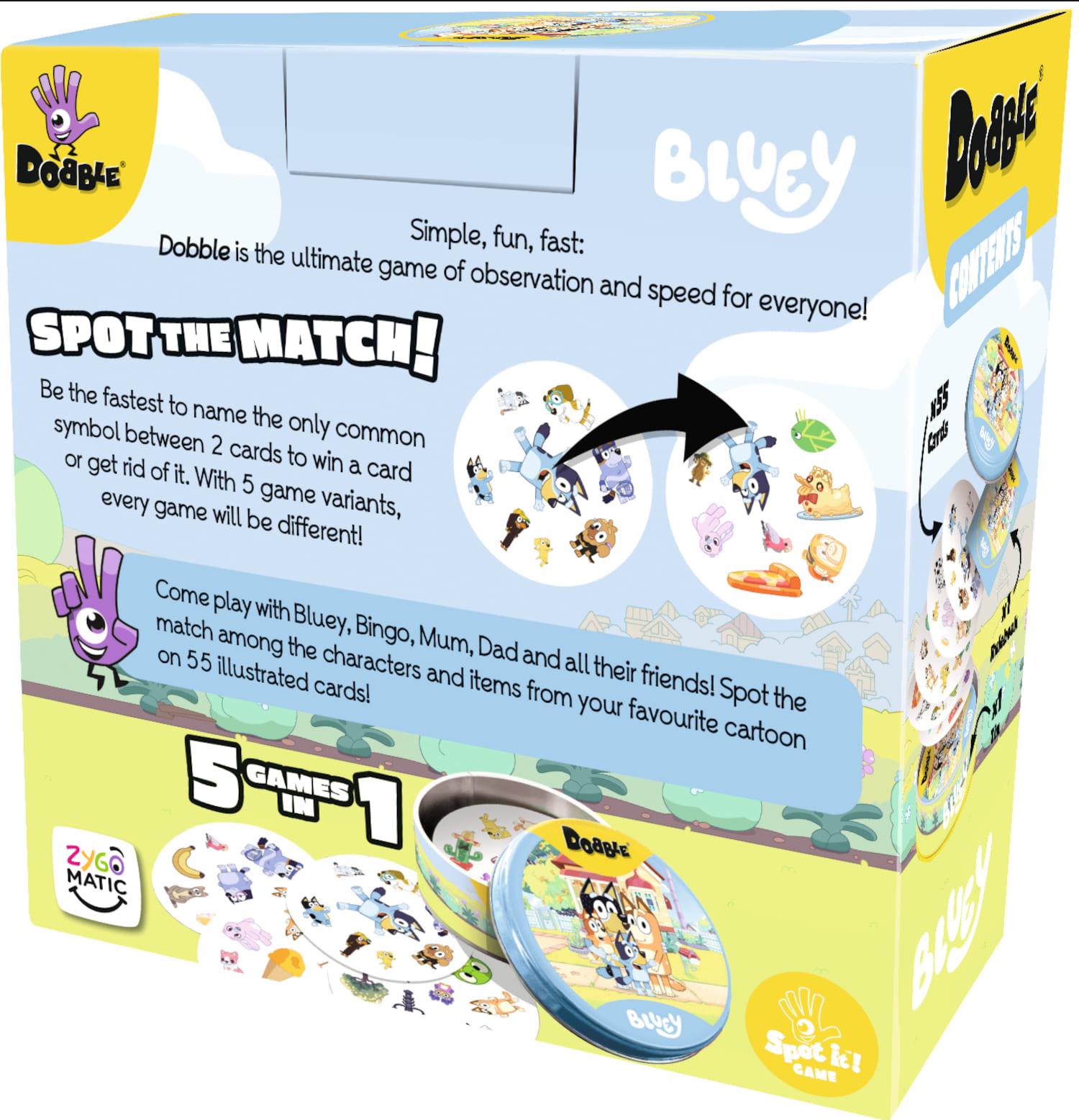 Bluey Dobble Spot The Match Card Game