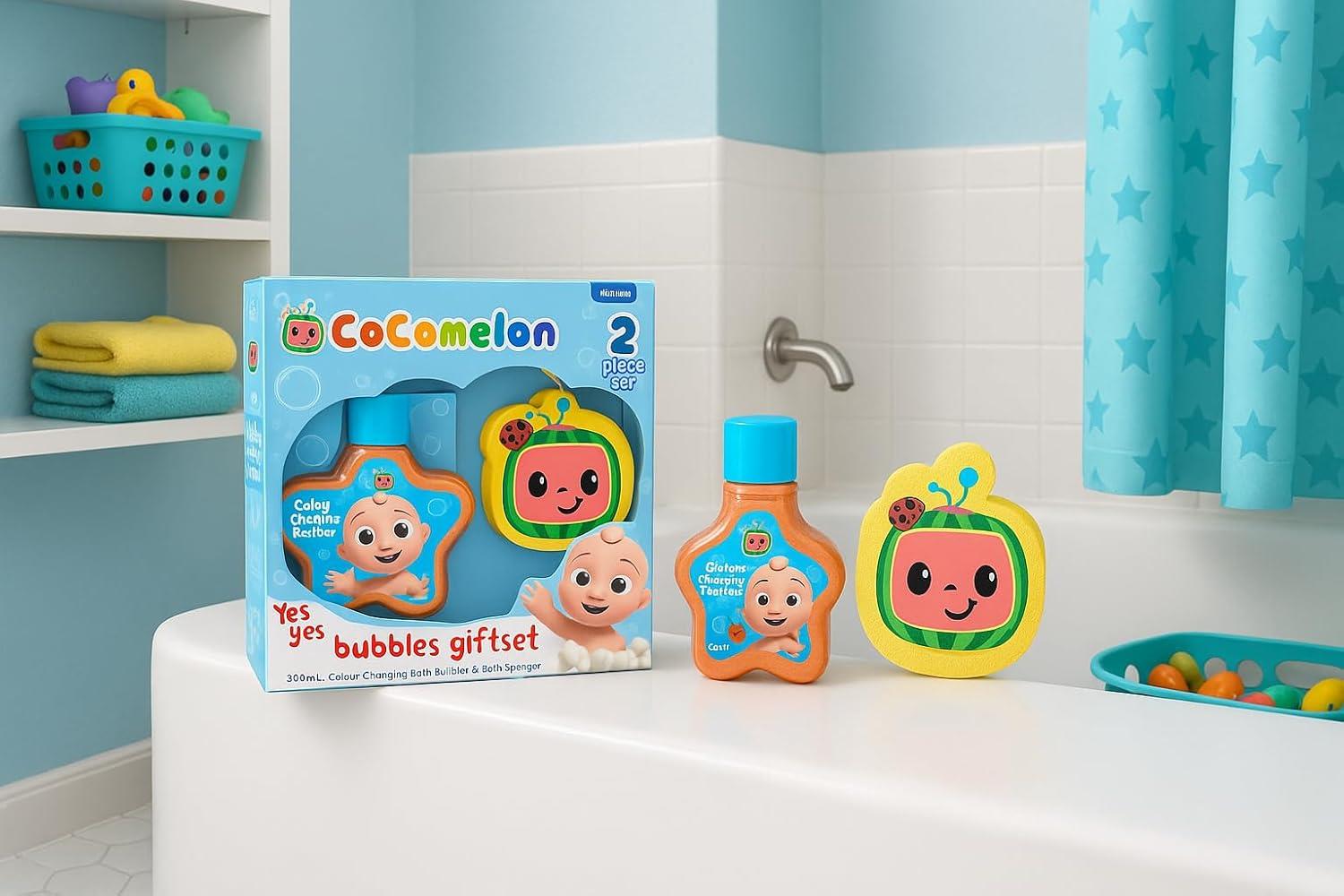 Cocomelon 350ml Bubble Bath & Bath Sponge Set