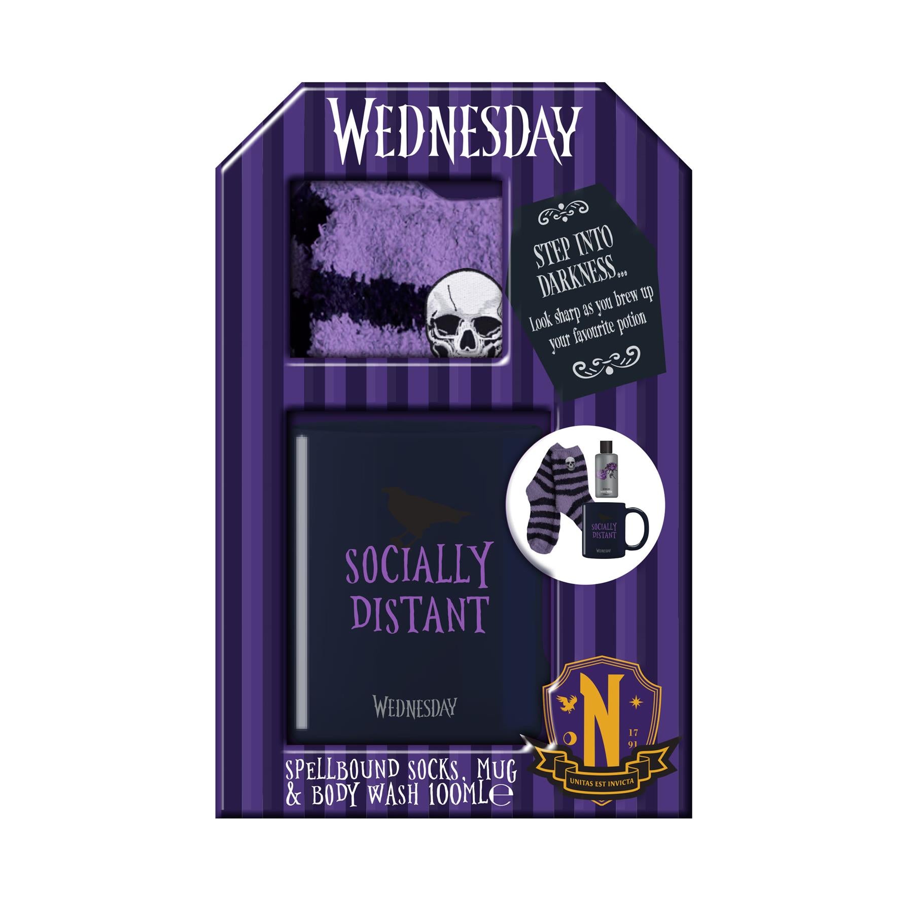Wednesday Mug, 100ml Bath & Shower Gel & Socks Gift Set