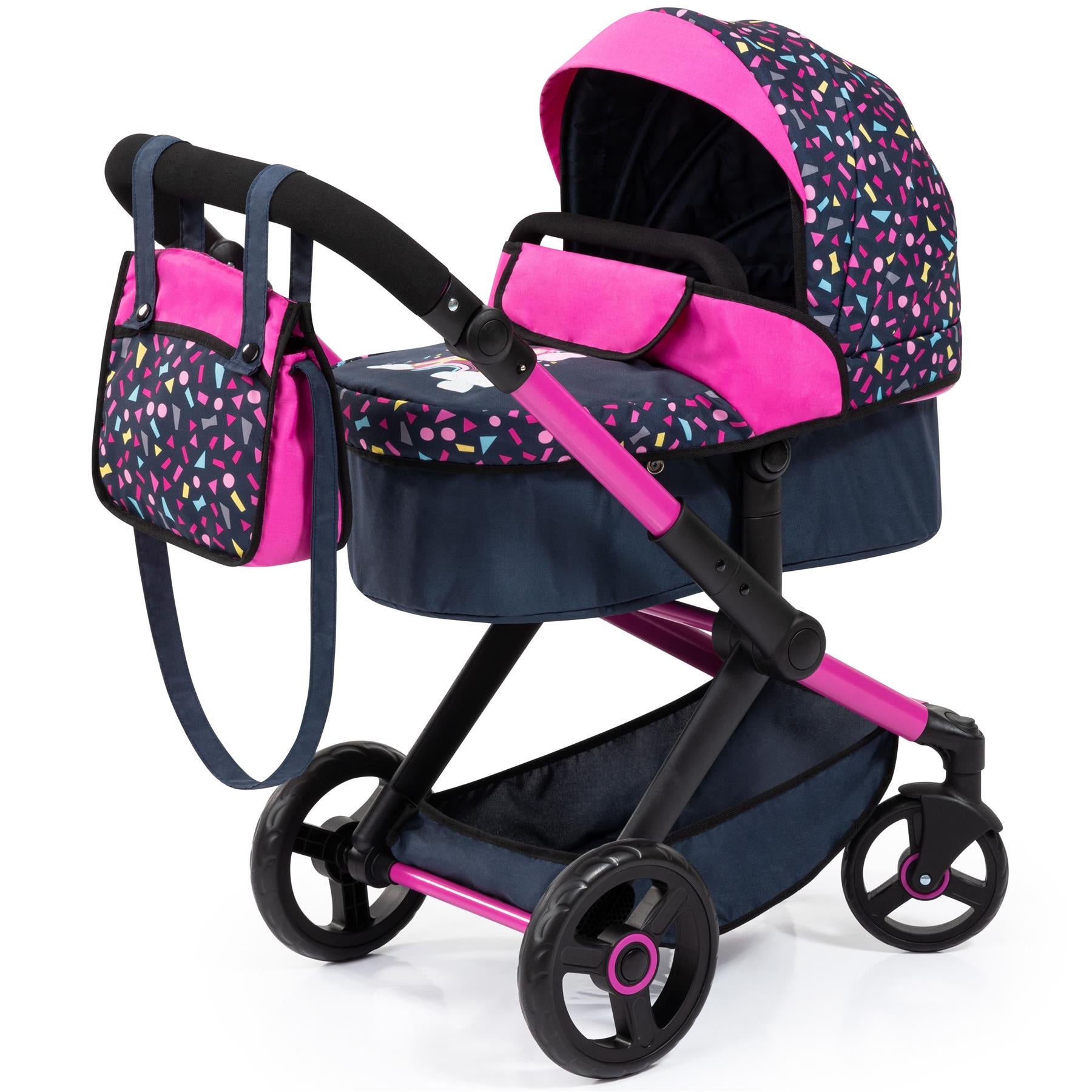 Bayer Doll Pram Xeo - Black & Pink